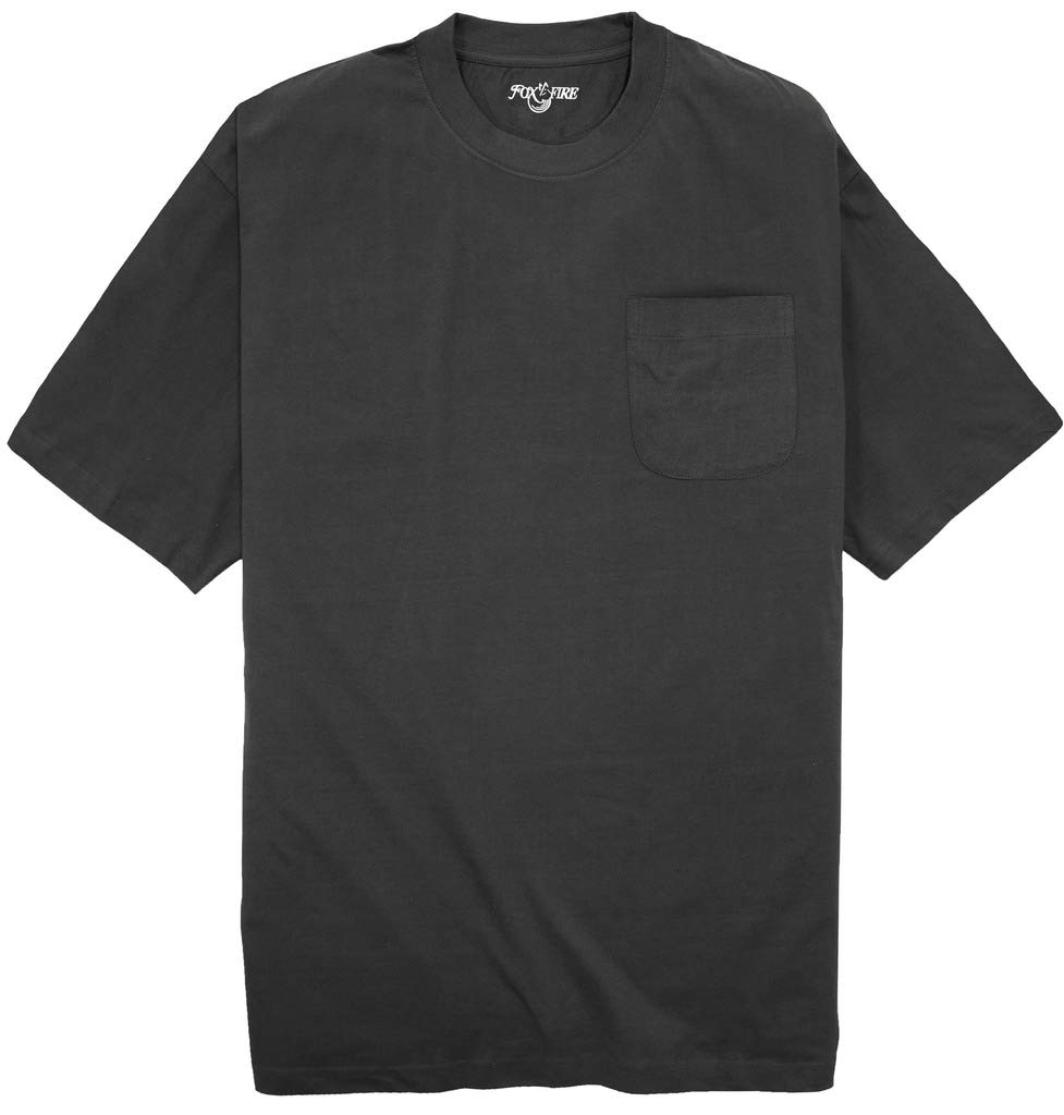 FOXFIRE Big & Tall Men's Pocket T-Shirt - Comfortable Cotton Crew Neck Tee for Casual Wear & Workout | Plus Size Mens Shirts with Chest Pocket
