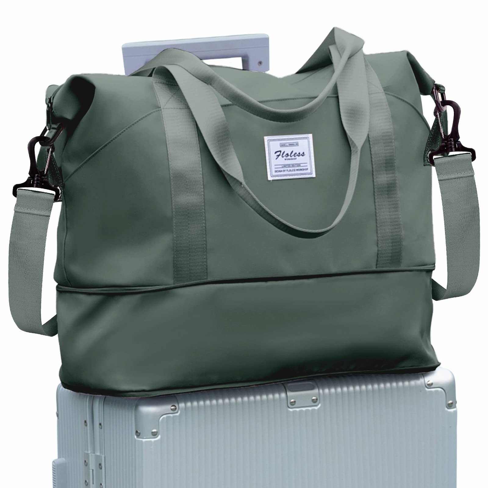 **Women's Waterproof Expandable Travel Duffle Bag - Sport Gym Tote, Weekender Carry-On & Overnight Beach Bag - Perfect for Workouts, Weekend Getaways & Beach Vacations**