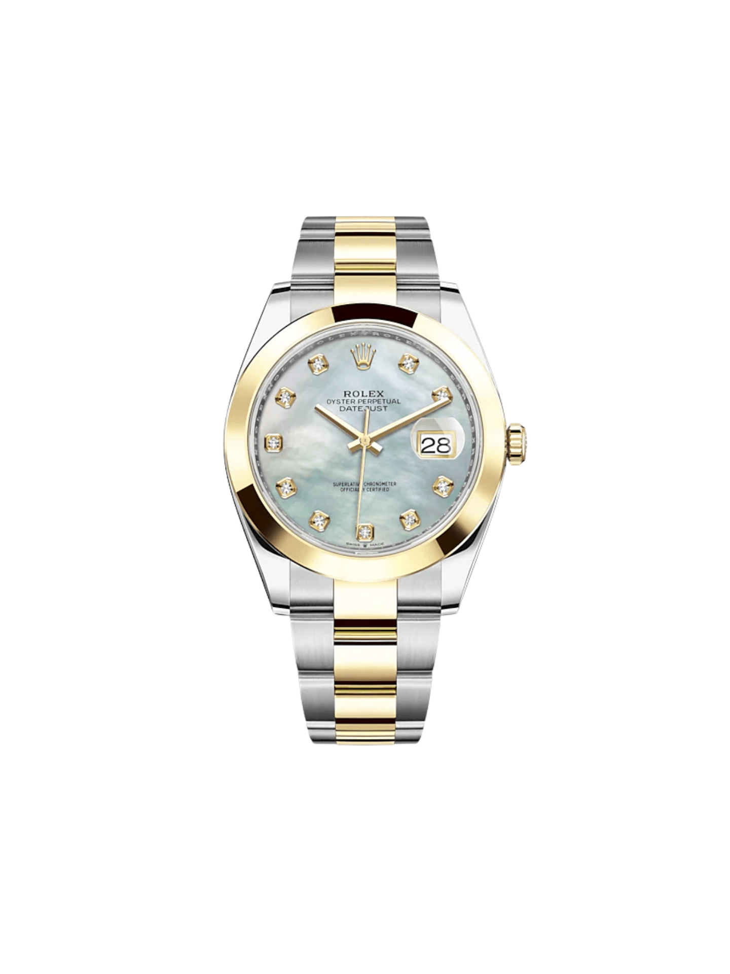 Rolex Datejust 41 126303 Men's Watch - Stainless Steel & Yellow Gold Case, Mother of Pearl Diamond Dial - Luxury Dress Watch for Business & Formal Occasions