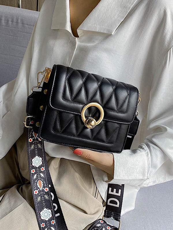 Lovevop Stylish Casual PU Leather Solid Color Geometric Shoulder Bag for Women - Perfect for Work, Travel, and Everyday Use