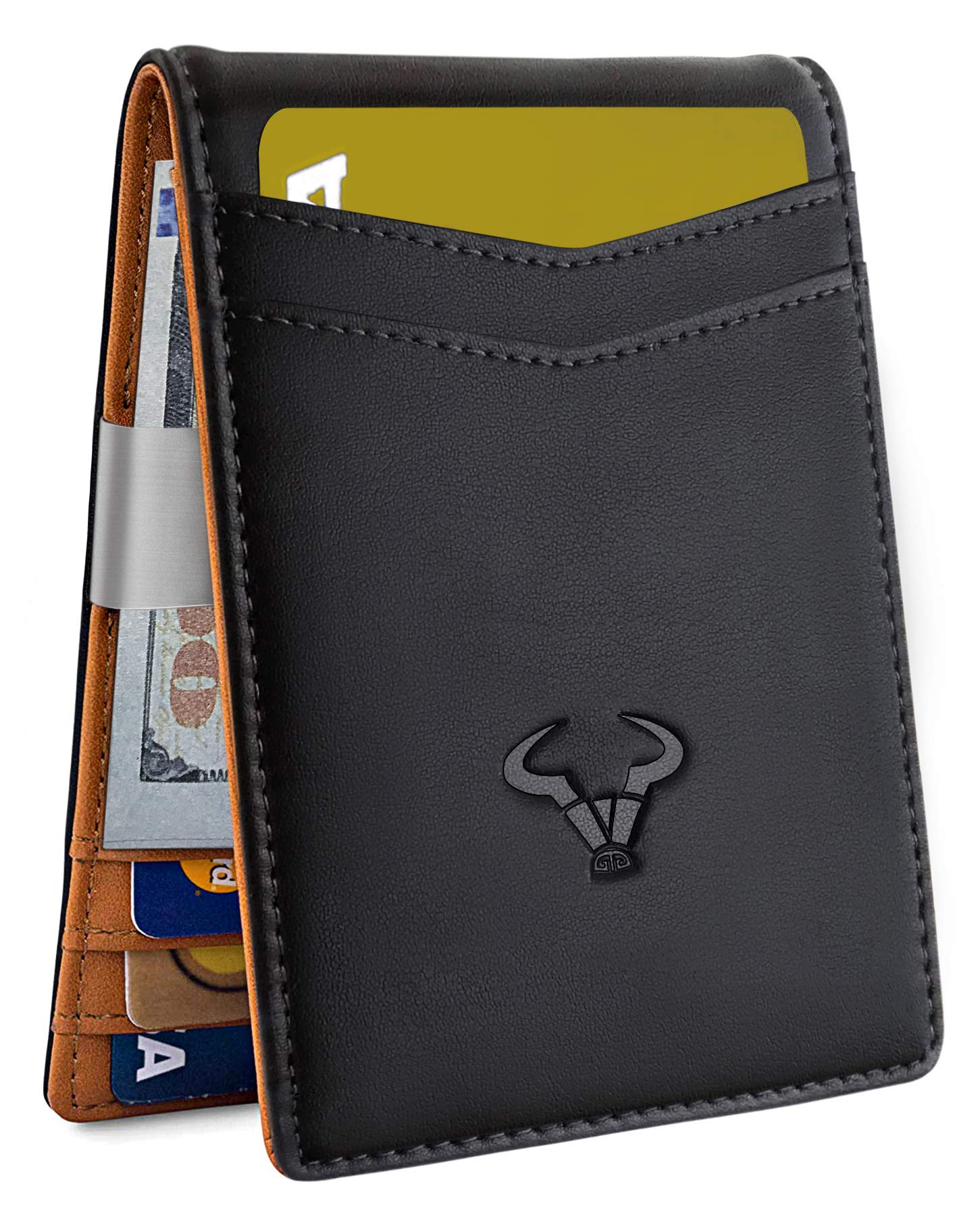 BULLIANT Slim RFID Blocking Front Pocket Wallet for Men - Holds 8 Cards, Money Clip, Compact 3