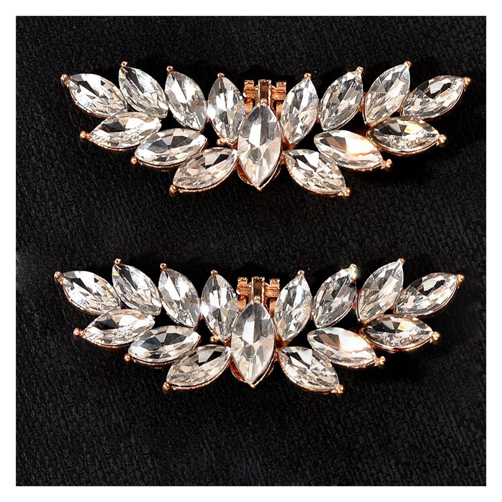 2 Pairs Rhinestone Shoe Clips for High Heels - Square Wedding Shoe Buckle Decorations for Women (7x3.5cm) - Perfect for Bridal, Prom & Evening Party Shoes