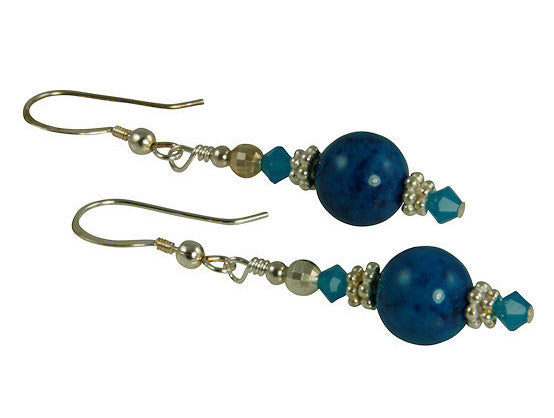 Capri Blue Gemstone Beaded Earrings - Handmade Bohemian Dangle Jewelry for Women - Perfect for Weddings, Parties & Everyday Wear