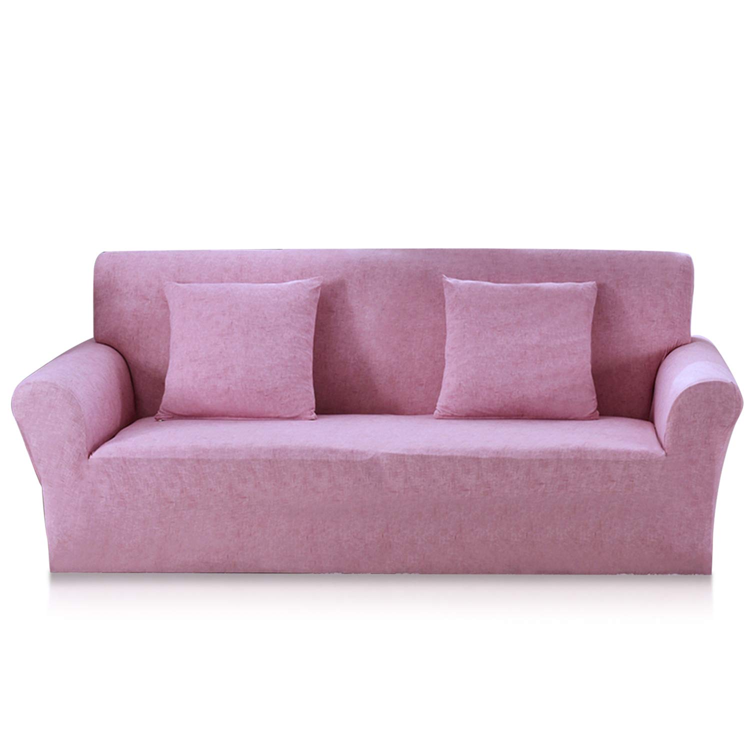 VanderHOME Stretchable Sofa Slipcover - Elastic Knitted Couch Cover for 2-Seater Sofa, Armchair & Loveseat with Bonus Pillowcase (Light Purple) | Perfect for Living Room Furniture Protection & Home Decor Upgrade