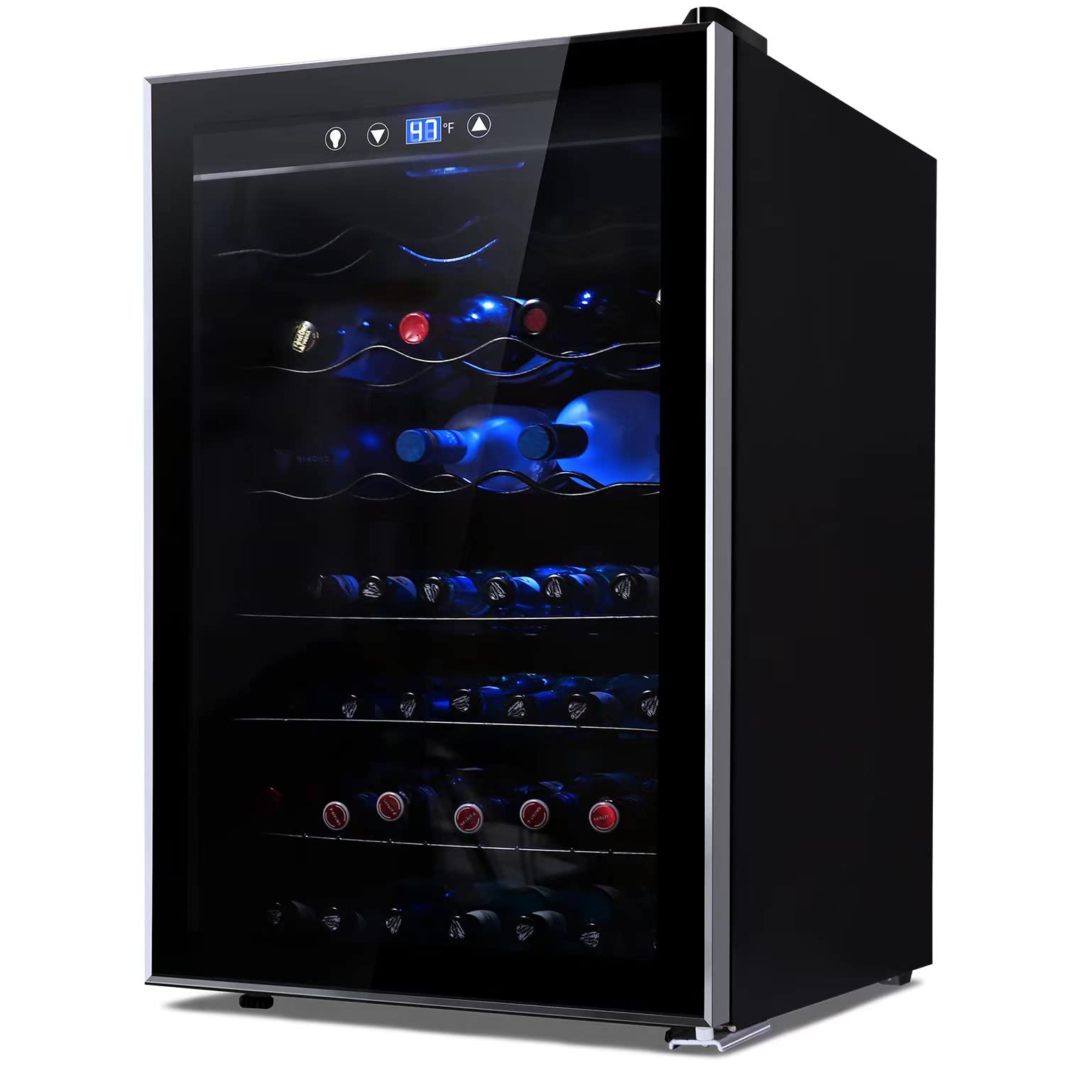 WATOOR 36 Bottle Wine Cooler & Beverage Refrigerator - 4.5 Cu Ft Mini Fridge with Glass Door for Wine, Beer, Soda - Perfect for Home Bar, Kitchen, Office, or Entertainment Spaces