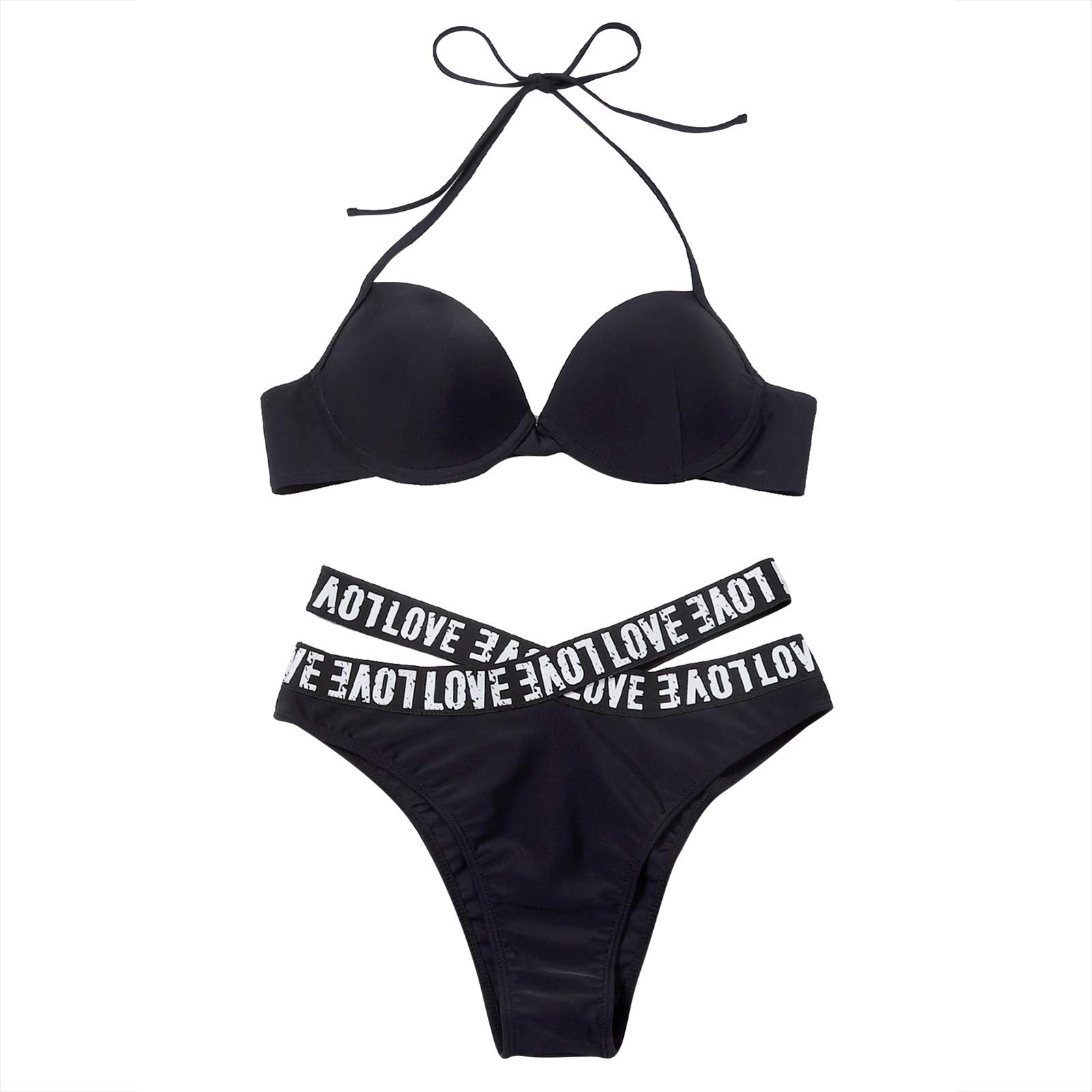 Women's Fashion Hollow Out Bikini Set - Casual Beach Swimsuit with Tankini Top | Perfect for Pool Parties, Summer Vacations & Tropical Getaways