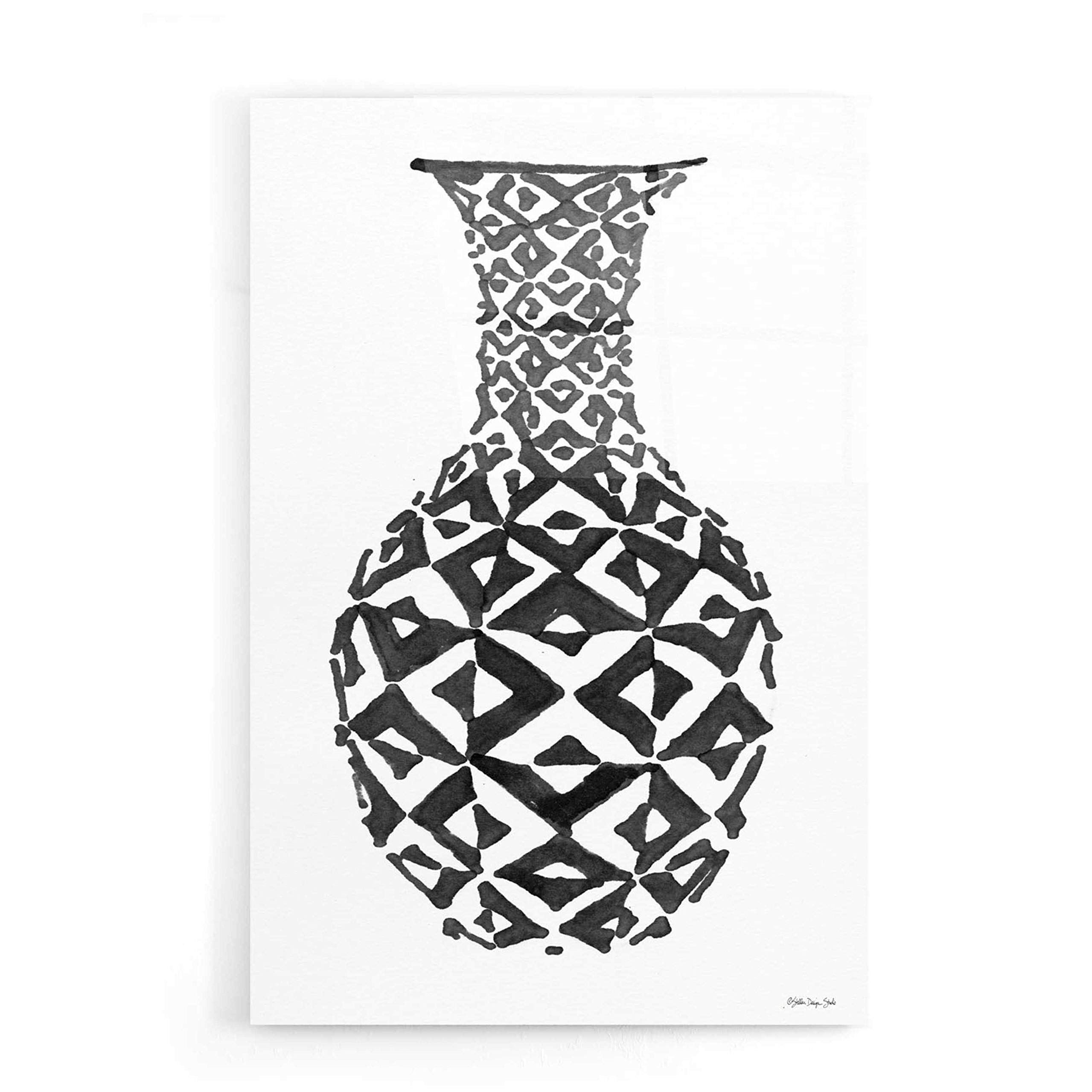 Stellar Design Studio Acrylic Glass Wall Art - Epic Art 'Tile Vase 1' 16x24 Inches, Modern Home Decor for Living Room, Bedroom & Office