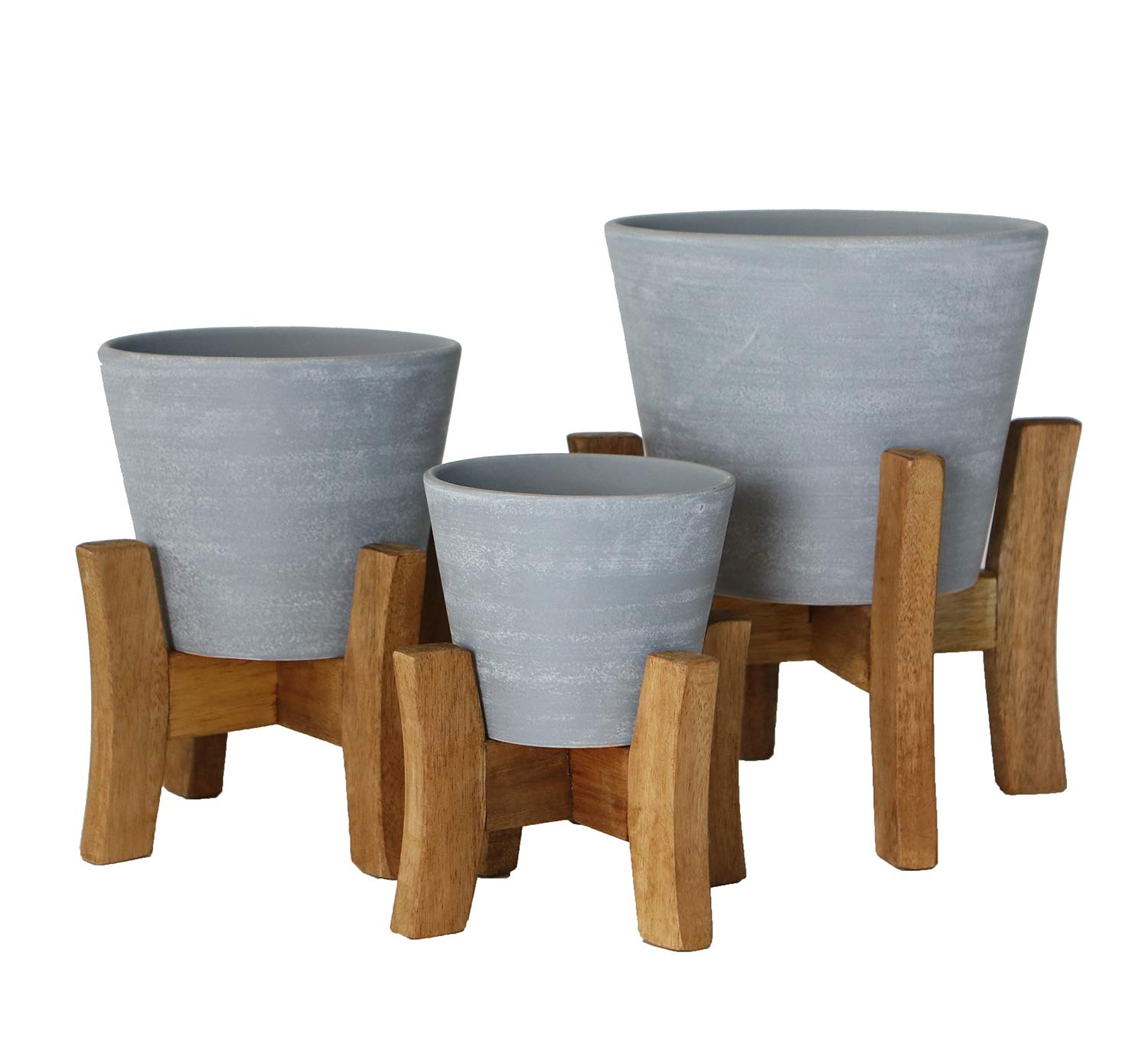 All Natural Wood Plant Stands for Indoor Plants - 3 Sizes (3