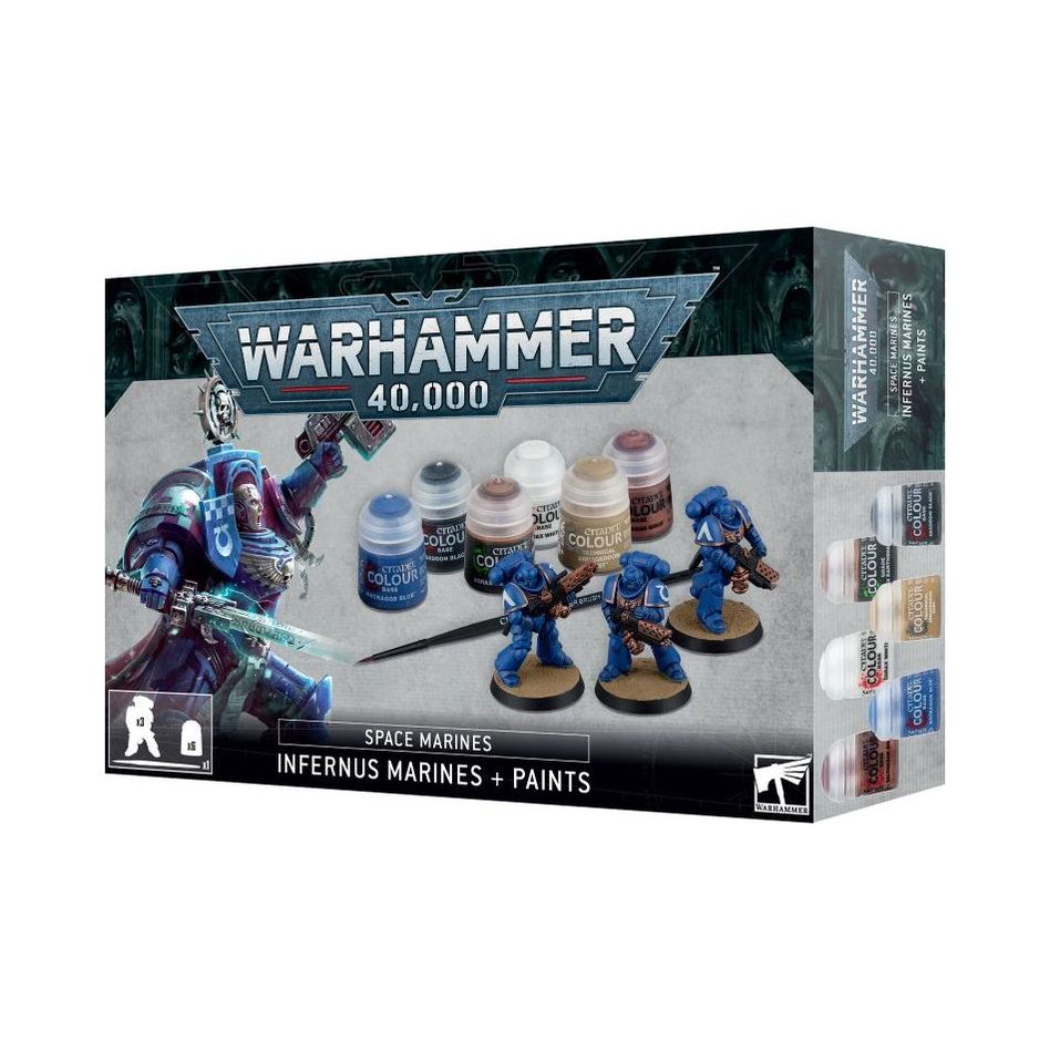 Warhammer 40,000 Infernus Marines Miniatures Set with Acrylic Paints - Perfect for Tabletop Gaming, Wargaming & Collectors