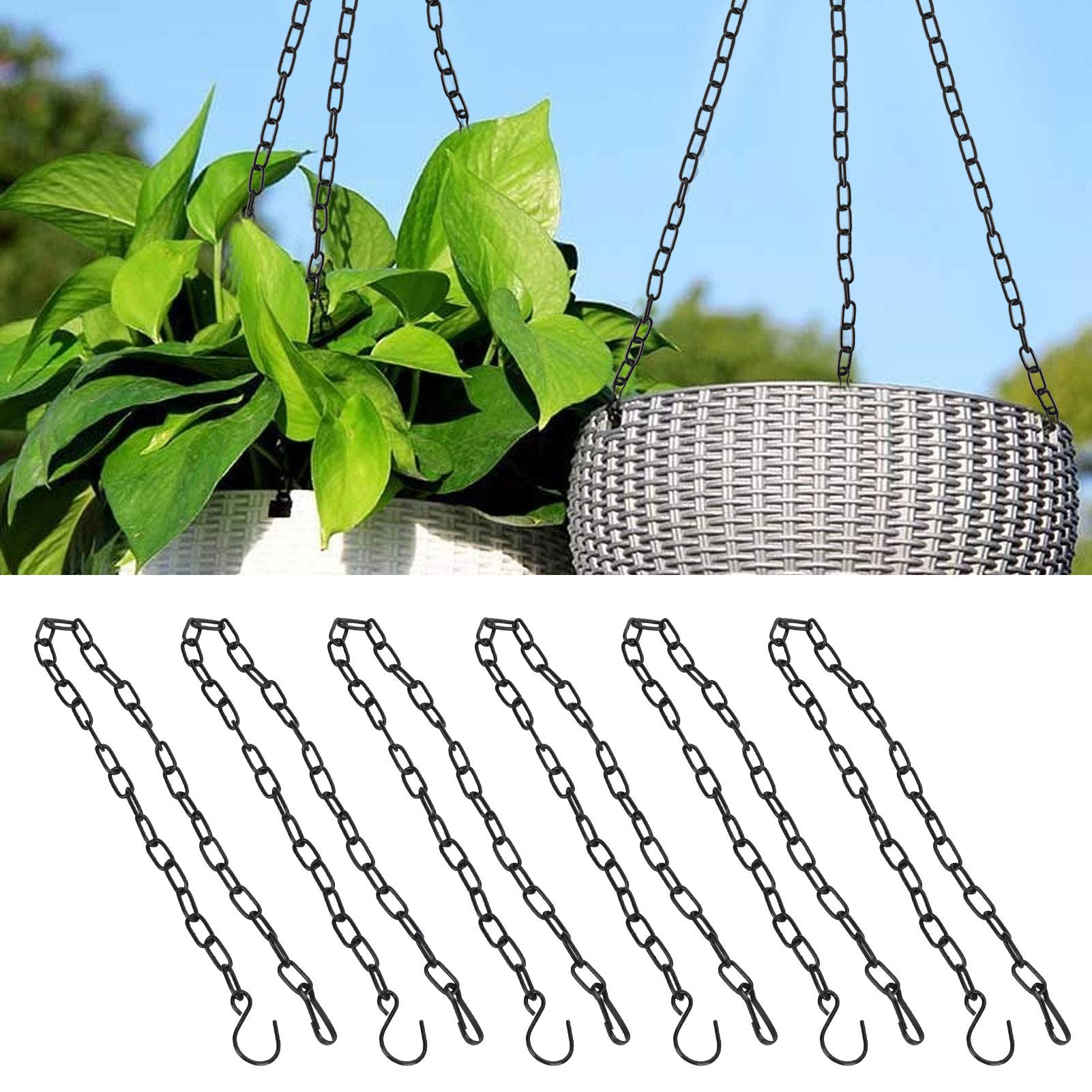 Durable Weatherproof Rust-Proof Hanging Chain for Outdoor Flower Pots, Hanging Baskets & Planters - Perfect for Patio, Garden & Balcony Decor