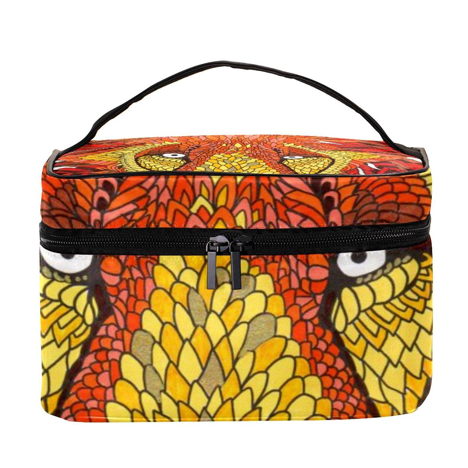 Stylish Lion Print Large Travel Makeup Bag - Waterproof Cosmetic Organizer with Zipper for Women & Girls | Perfect for Vacation, Gym, Weekend Getaways & Daily Essentials Storage