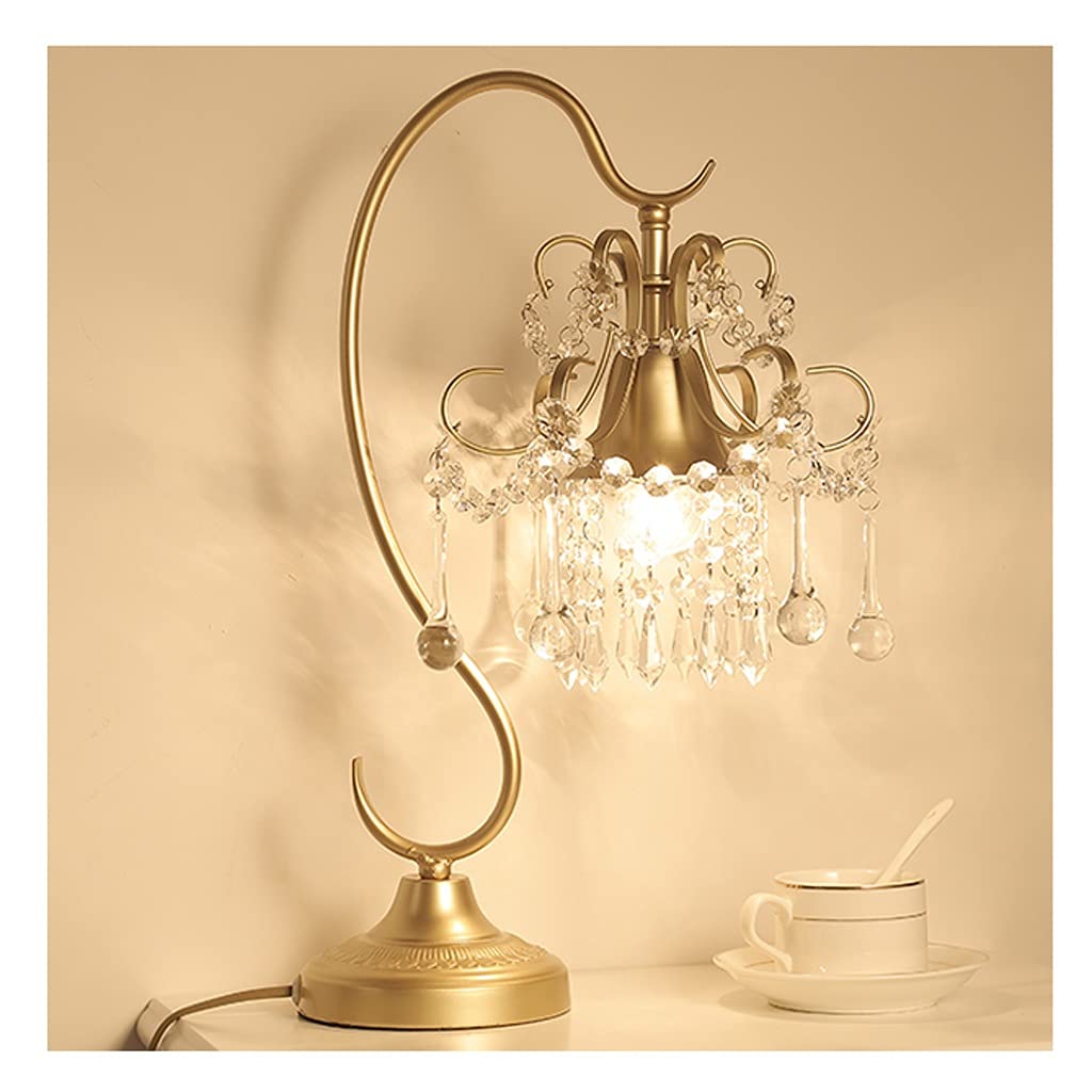GYQWJPC Luxury Crystal Desk Lamp - Modern Creative Bedside Table Lamp for Home & Office, Simple Elegant Decorative Lighting for Bedroom, Living Room, Study