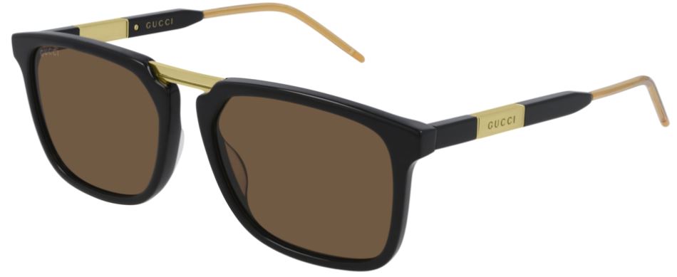 Gucci GG0842S 001 Black Brown Acetate Metal Sunglasses - Made in Japan - Luxury Fashion Accessory for Women & Men - Perfect for Beach, Driving & Outdoor Activities