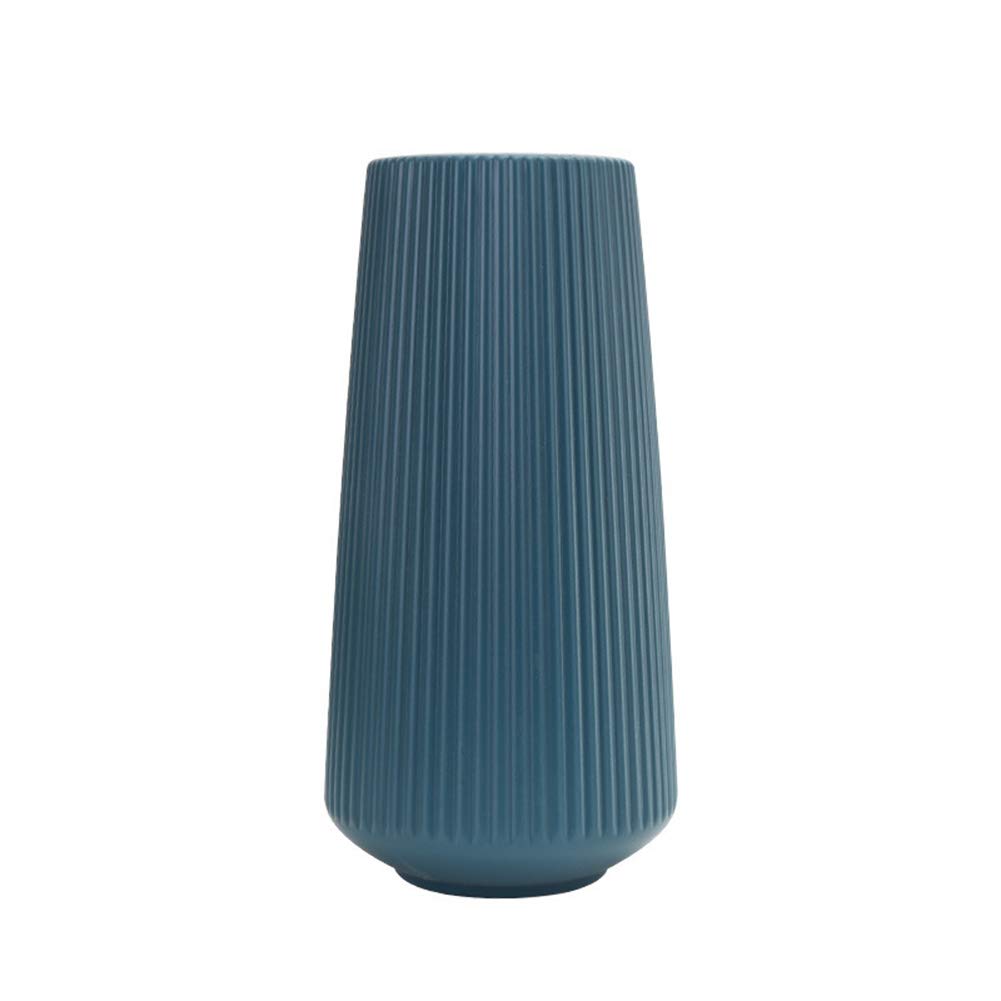 PERZOE Plastic Vase for Home, Balcony & Office Decor - Modern Blue Flower Pot for Indoor Plants, Floral Arrangements & Table Centerpieces