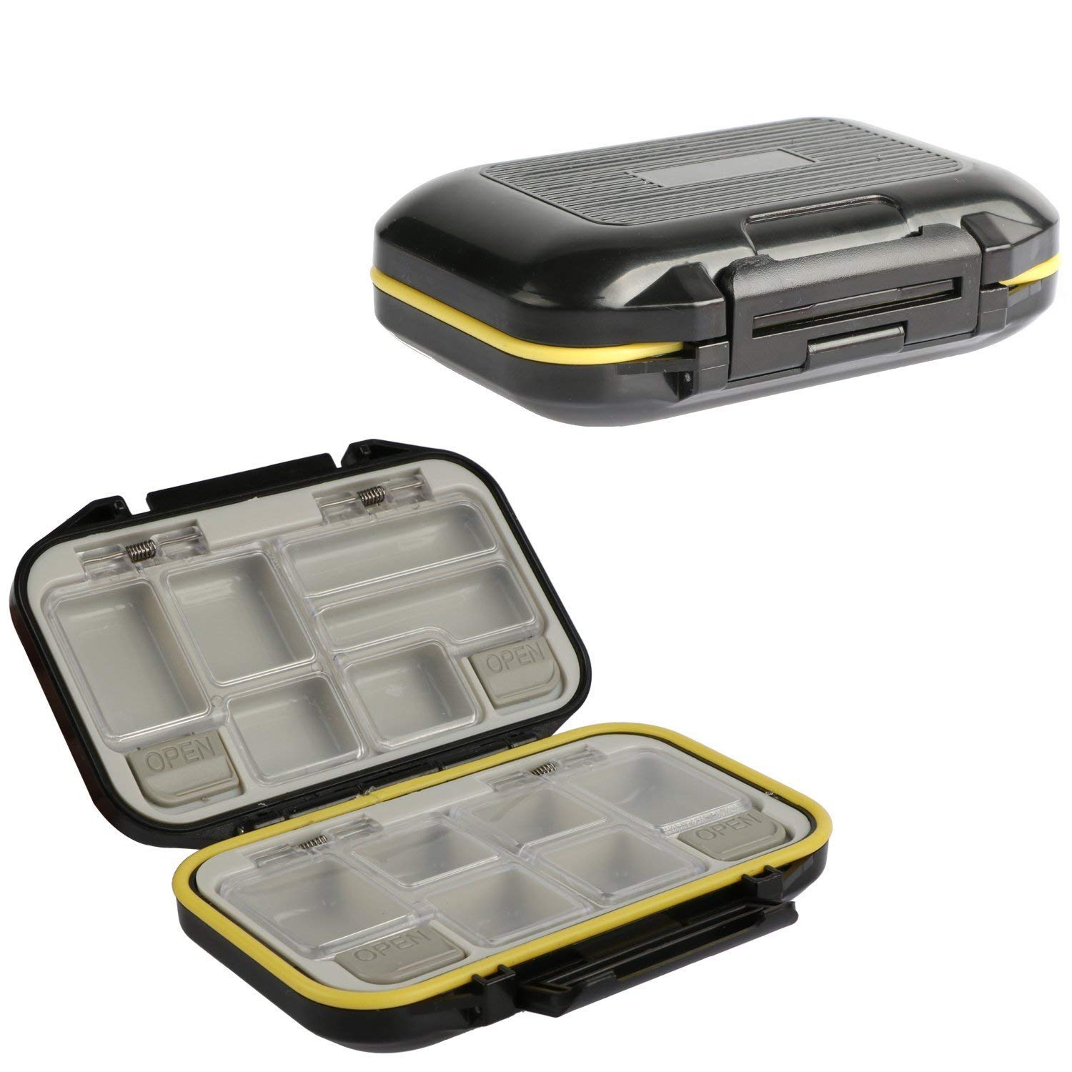LESOVI Waterproof Portable Fishing Tackle Box Organizer - Plastic Storage for Lures, Hooks, Trout Gear & Jewelry - Compact Utility Box for Fishing, Camping & Outdoor Adventures