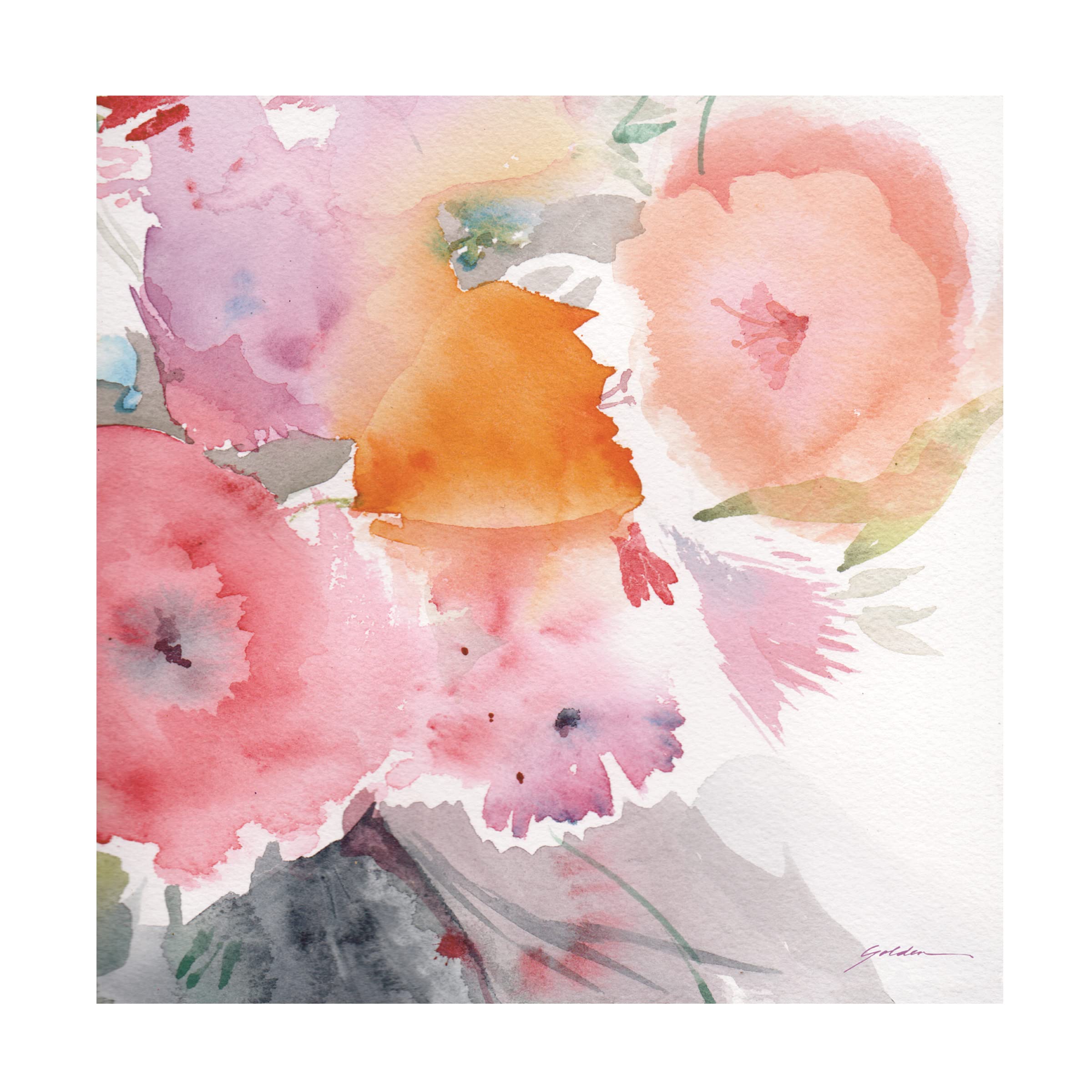 Trademark Fine Art 'Springtime Coming2' Canvas Wall Art Print by Sheila Golden - Floral Landscape Painting for Living Room, Bedroom & Office Decor