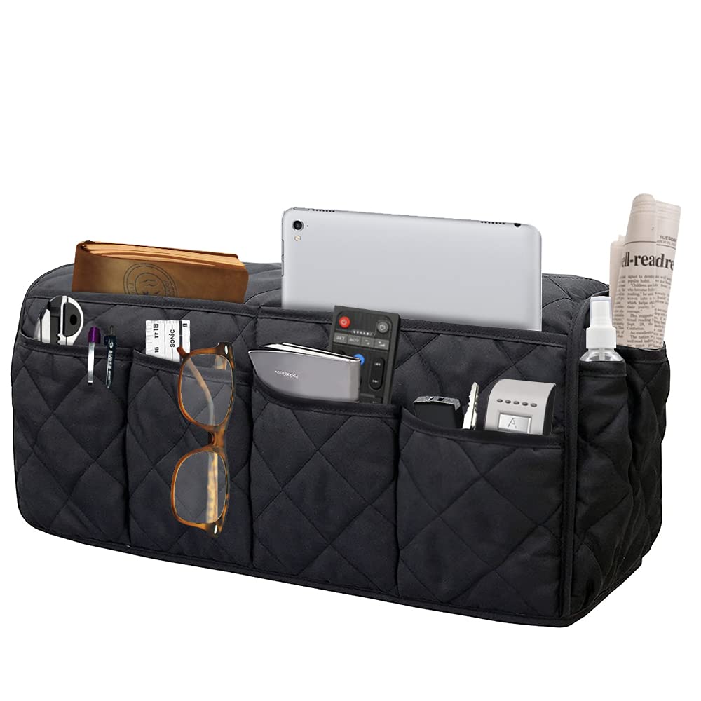 **Waterproof Non-Slip Sofa Armrest Organizer with 14 Pockets – Perfect for TV Remotes, Books, Magazines & iPad – Ideal for Recliners, Armchairs & Living Room Organization**