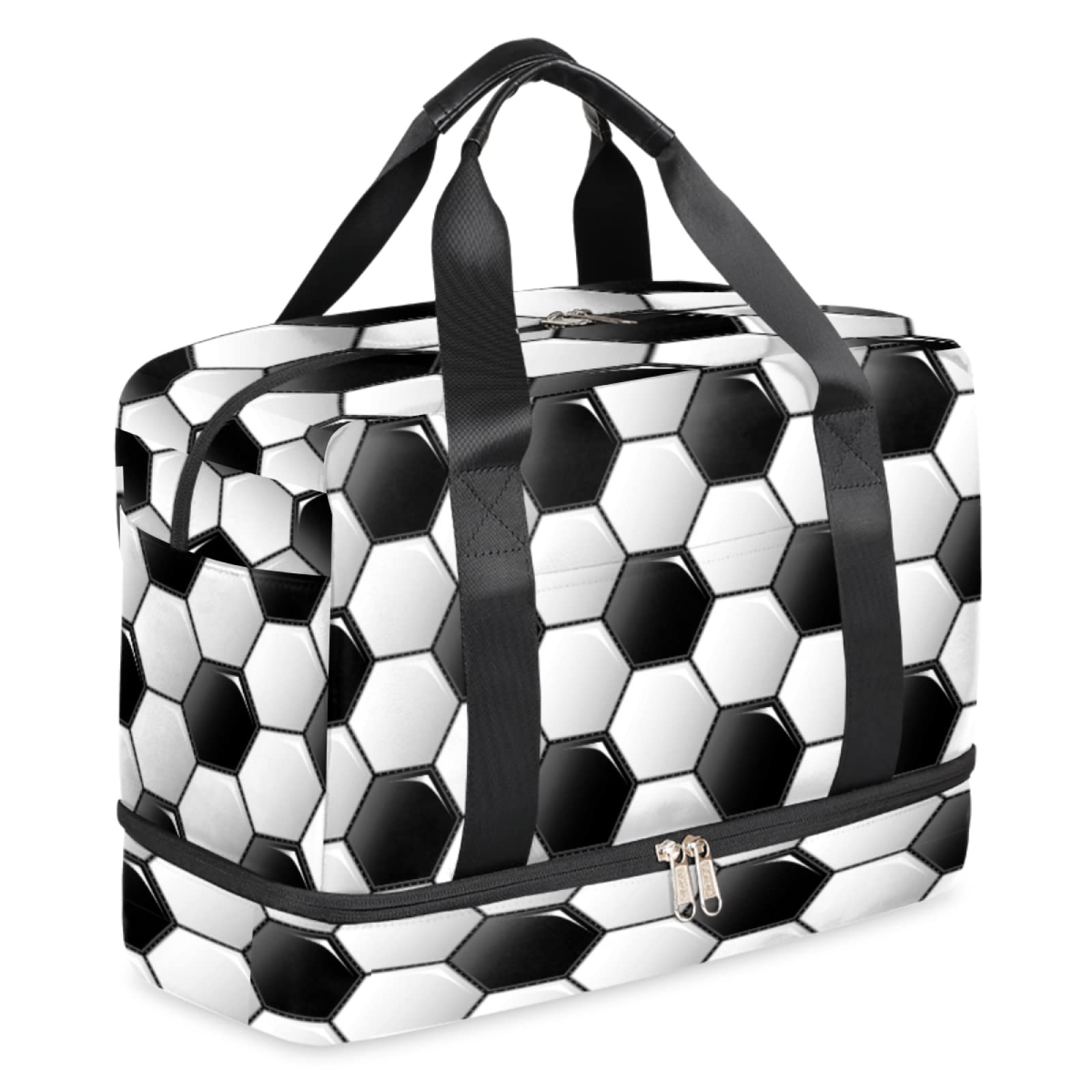 **Soccer Football Pattern Sports Duffel Bag with Shoe Compartment – Large Gym Tote Bag for Men & Women – Travel, Workout, Yoga & Weekender Handbag – Perfect for Gym, Travel & Sports**