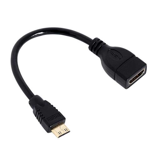 15cm Mini HDMI Male to HDMI Female High Speed Adapter Cable - 0.15m HDMI Extension Cord for 4K Ultra HD, Laptop, Camera, Monitor & TV Connections
