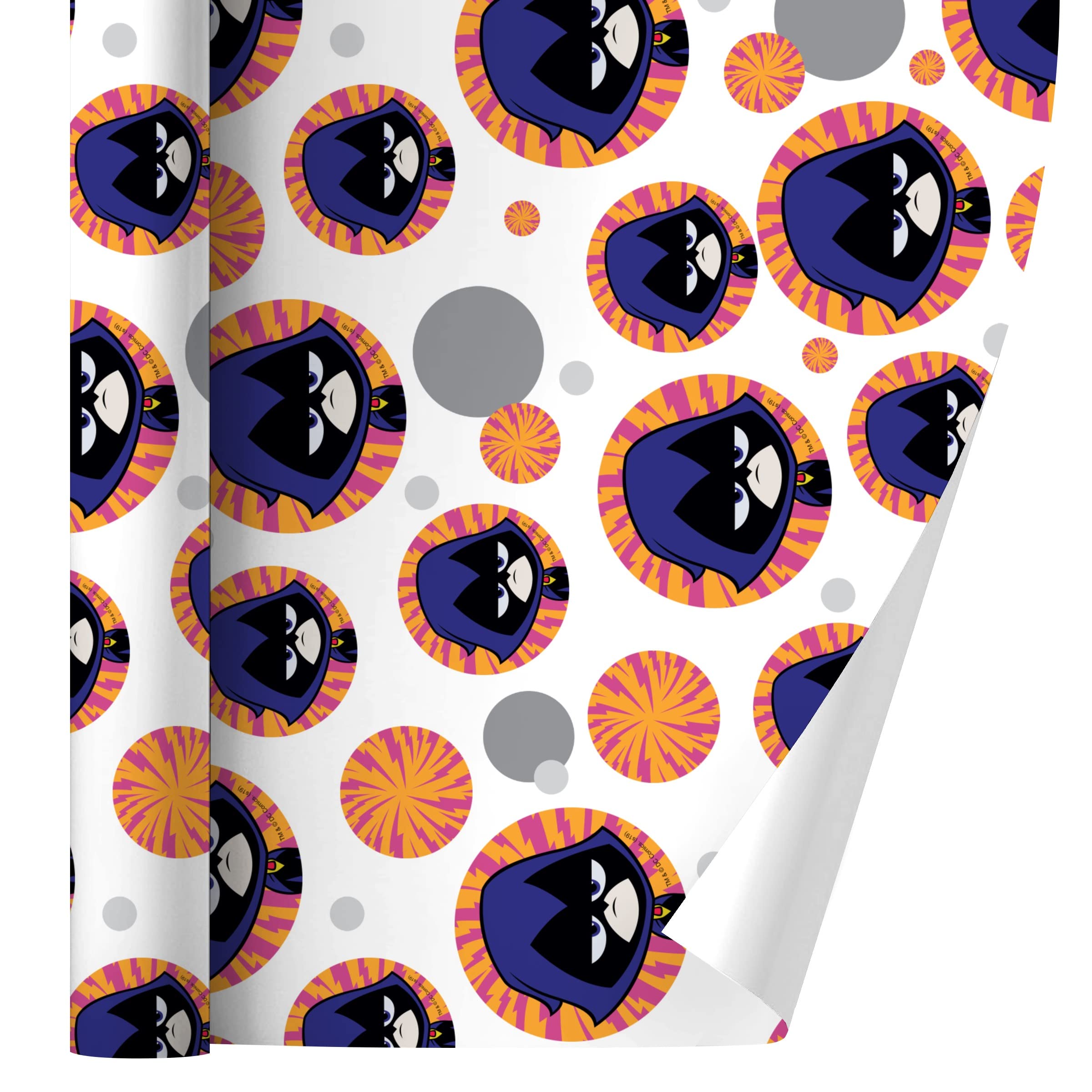 Teen Titans Go! Raven Gift Wrap Wrapping Paper Roll - 15in x 10ft Premium Wrapping Paper for Birthday Gifts, Christmas Presents & Party Decorations
