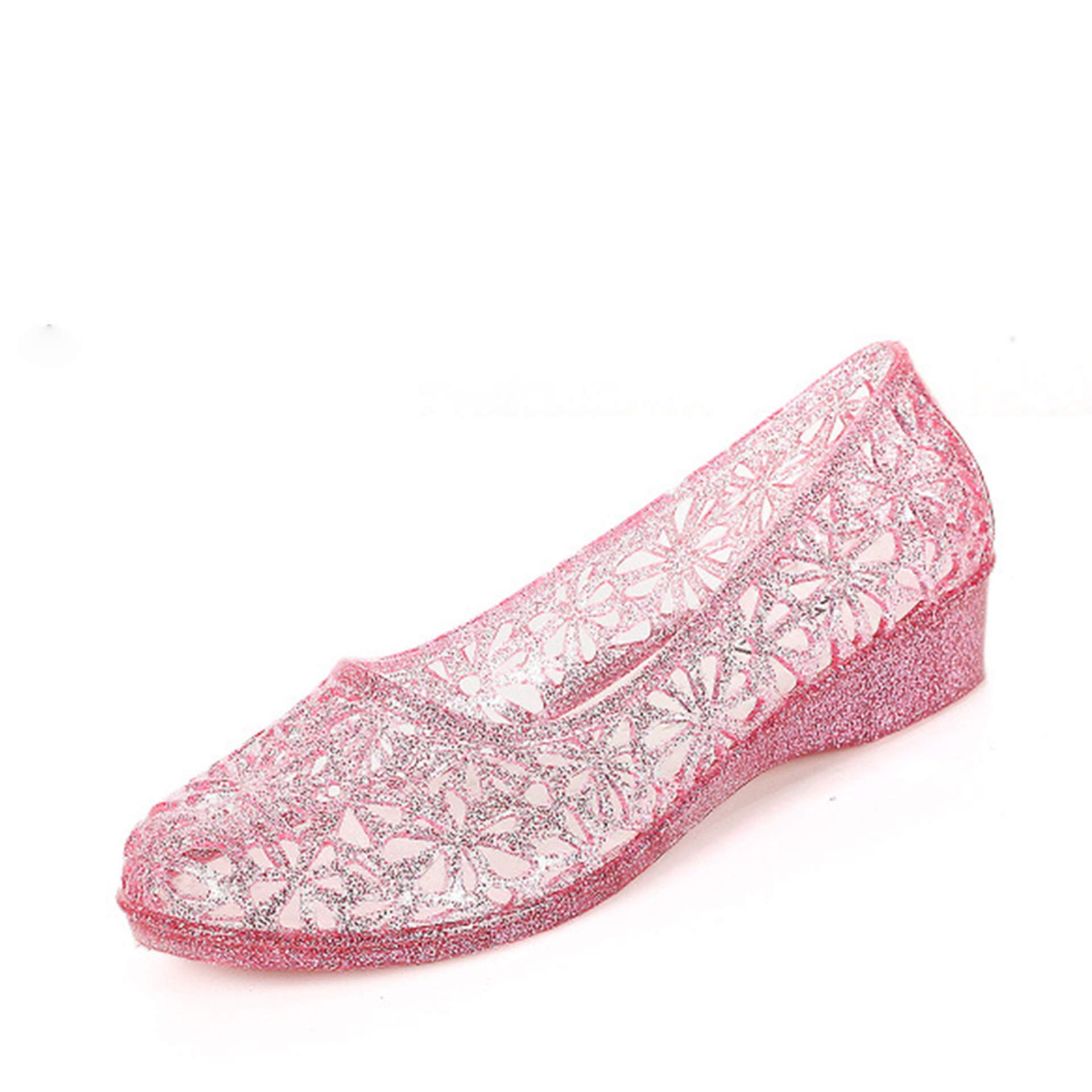 Women's Crystal Jelly Sandals - Breathable Slip-On Ballet Flats with Soft Sole for Summer Walking | Perfect for Beach, Poolside, and Casual Outings