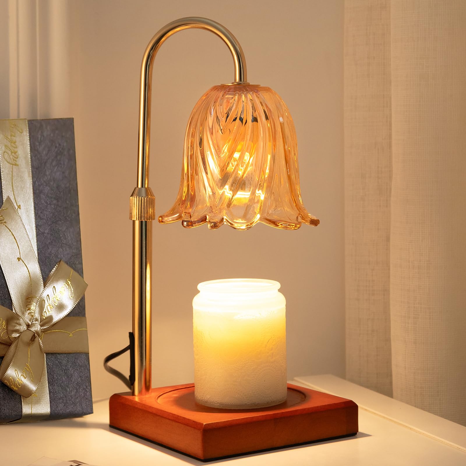 Dimmable Candle Warmer Lamp with Timer - Perfect Mothers Day & Birthday Gift for Women, Housewarming Present, Home Decor Wax Warmer for Jar Candles (Includes 2 Bulbs) - Ideal for Relaxation, Romantic Ambiance & Aromatherapy