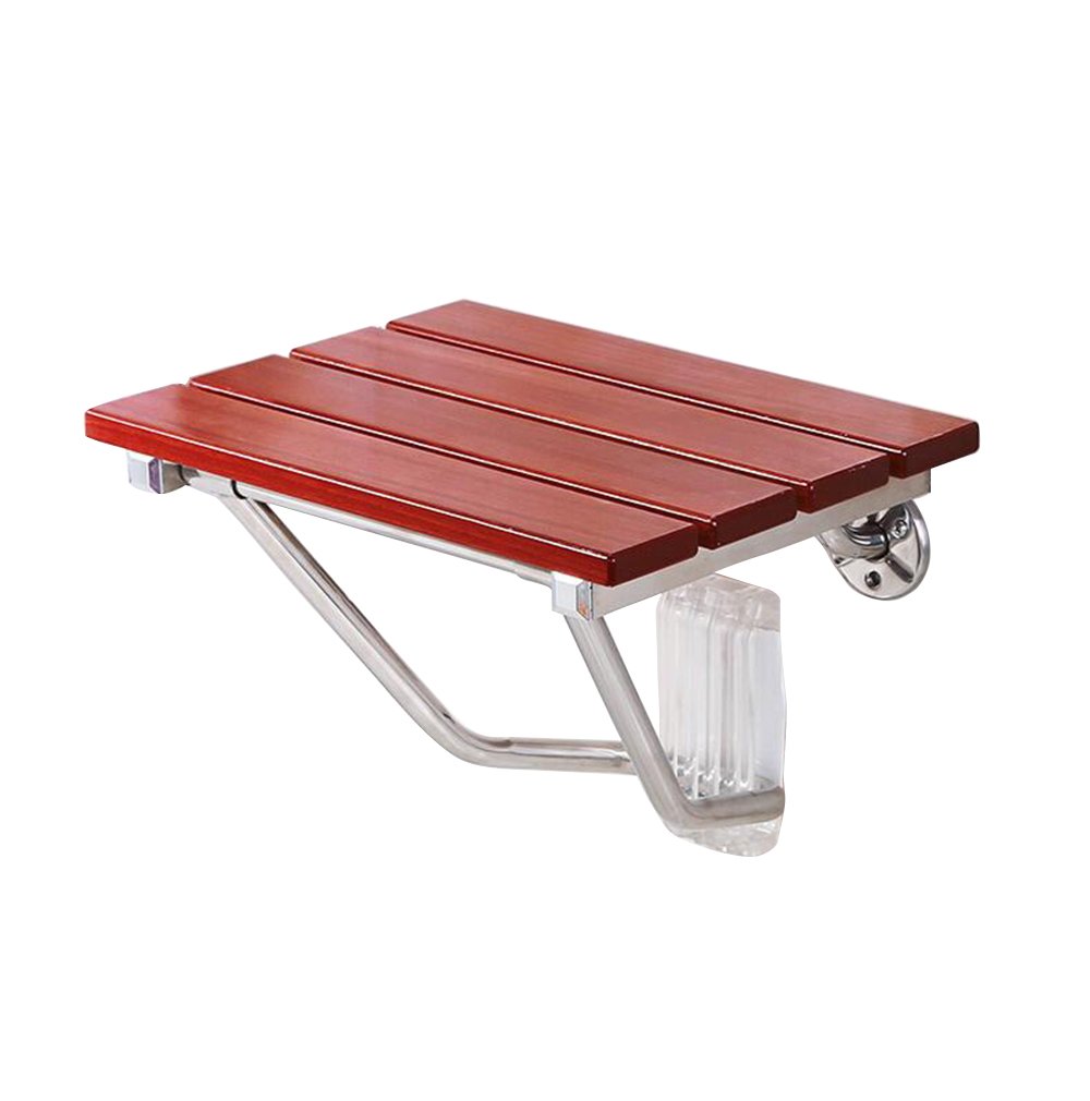 Premium Folding Shower Chair - Sturdy Wood & Stainless Steel Wall-Mounted Stool for Bathroom, Supports 230KG - Ideal for Elderly, Disabled & Small Space Showers