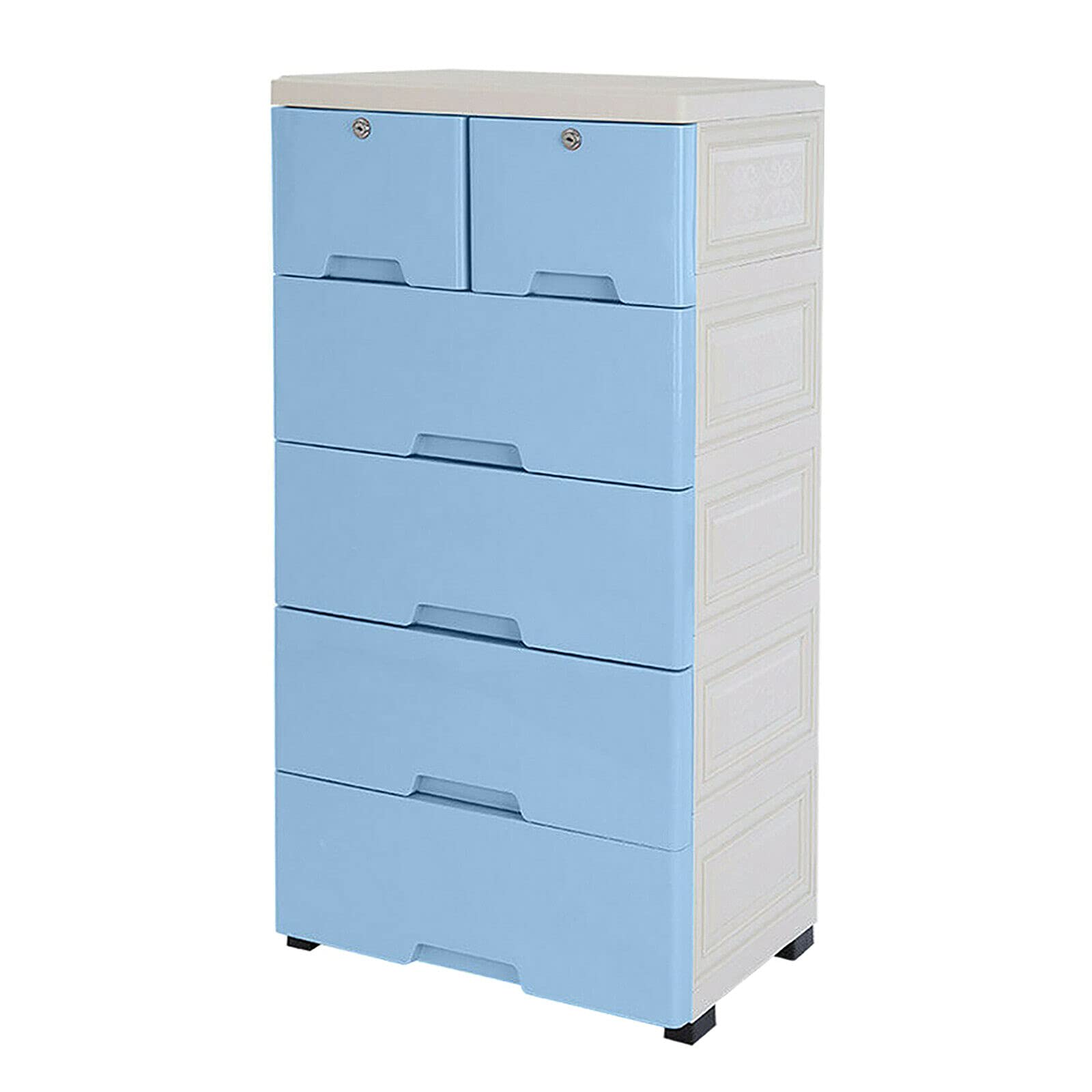 6-Drawer Plastic Storage Organizer with Wheels - Large Capacity Dresser for Clothes, Bedroom & Closet | Portable Rolling Cabinet for Home Organization (Blue) - Perfect for Small Spaces, Dorm Rooms & Apartment Storage