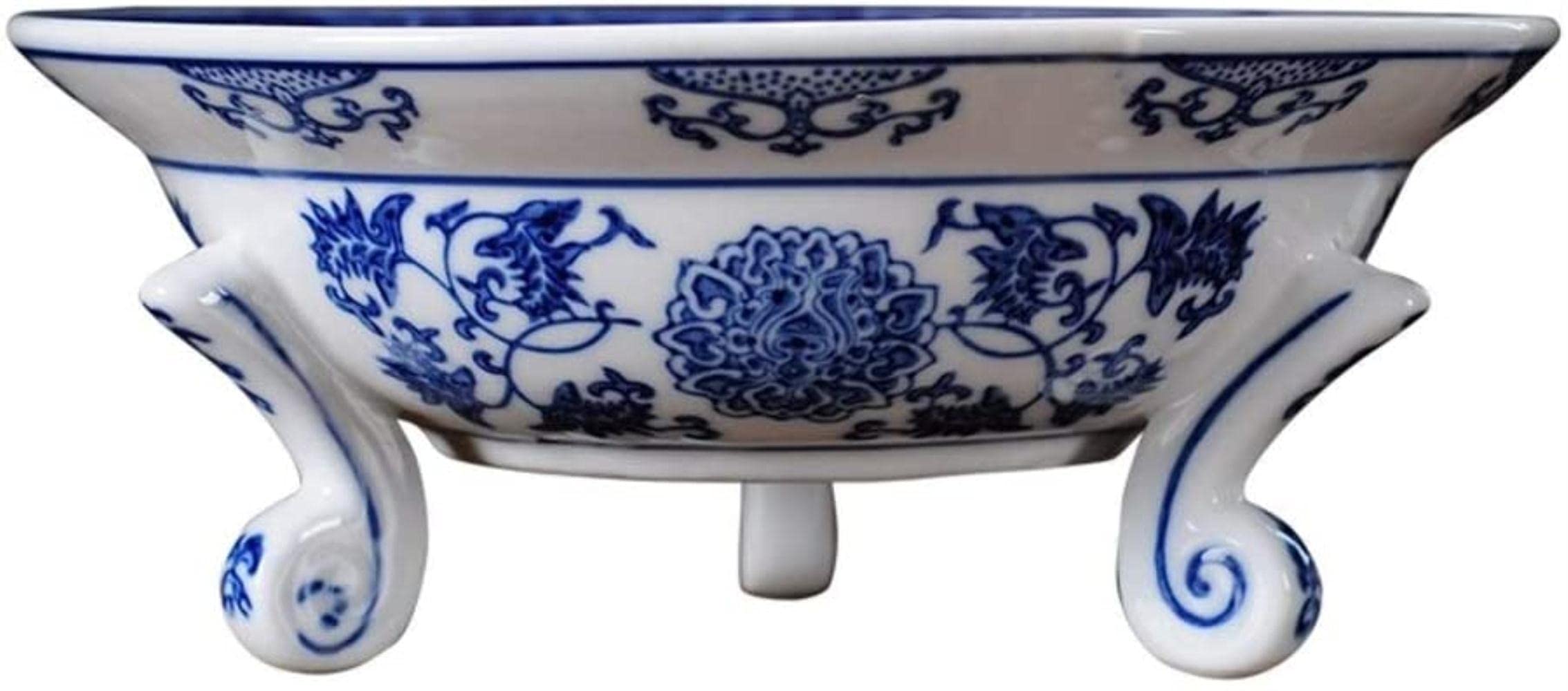 Blue and White Porcelain Ceramic Fruit Plate - Elegant Serving Dish for Fresh Fruits, Candy, Nuts & Dried Fruits | Perfect for Kitchen, Dining Table, Party Tray and Home Decor