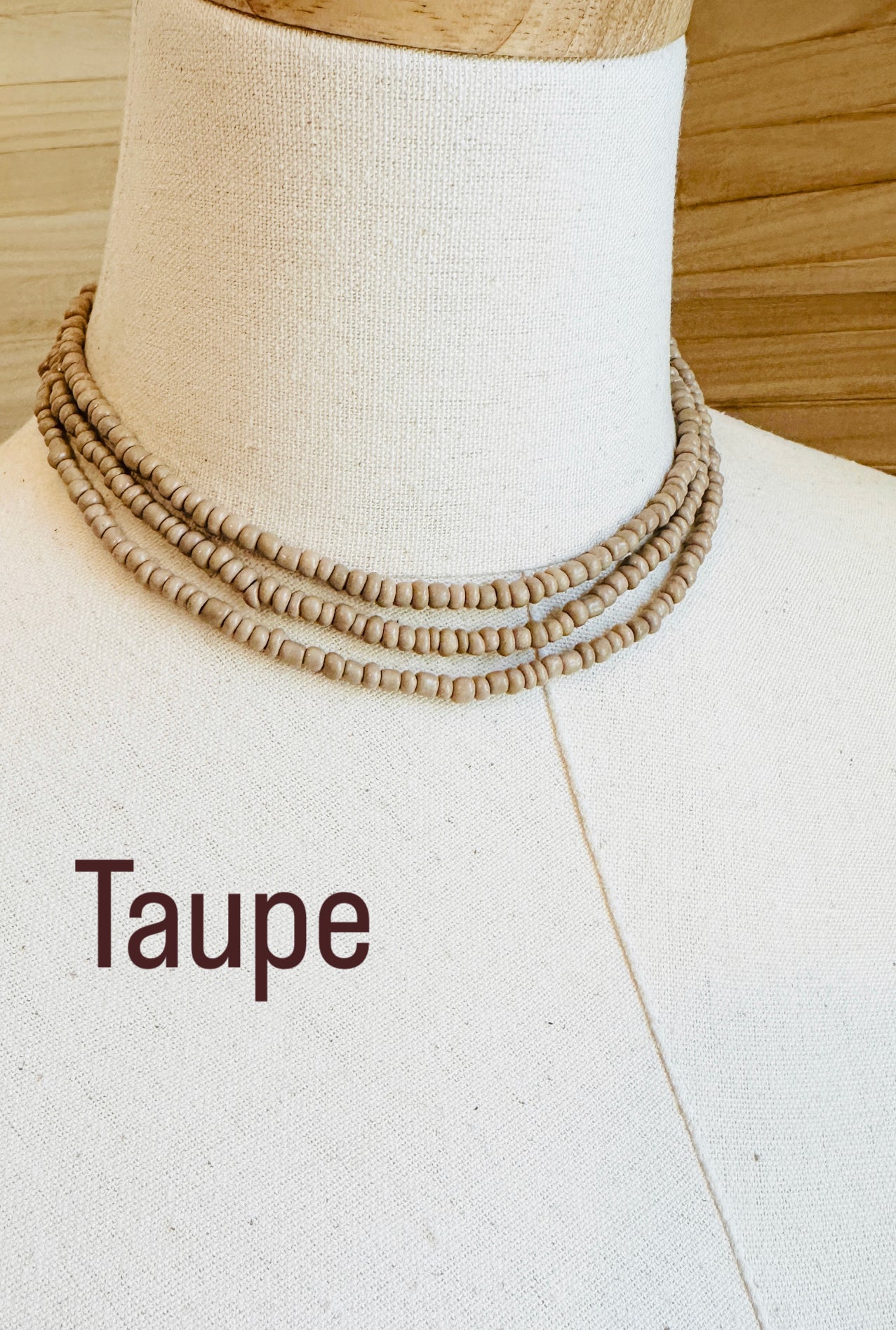 Elegant Beaded Wrap Necklace & Bracelet Set - Taupe Boho Jewelry for Women | Perfect for Casual Wear, Parties & Gifts