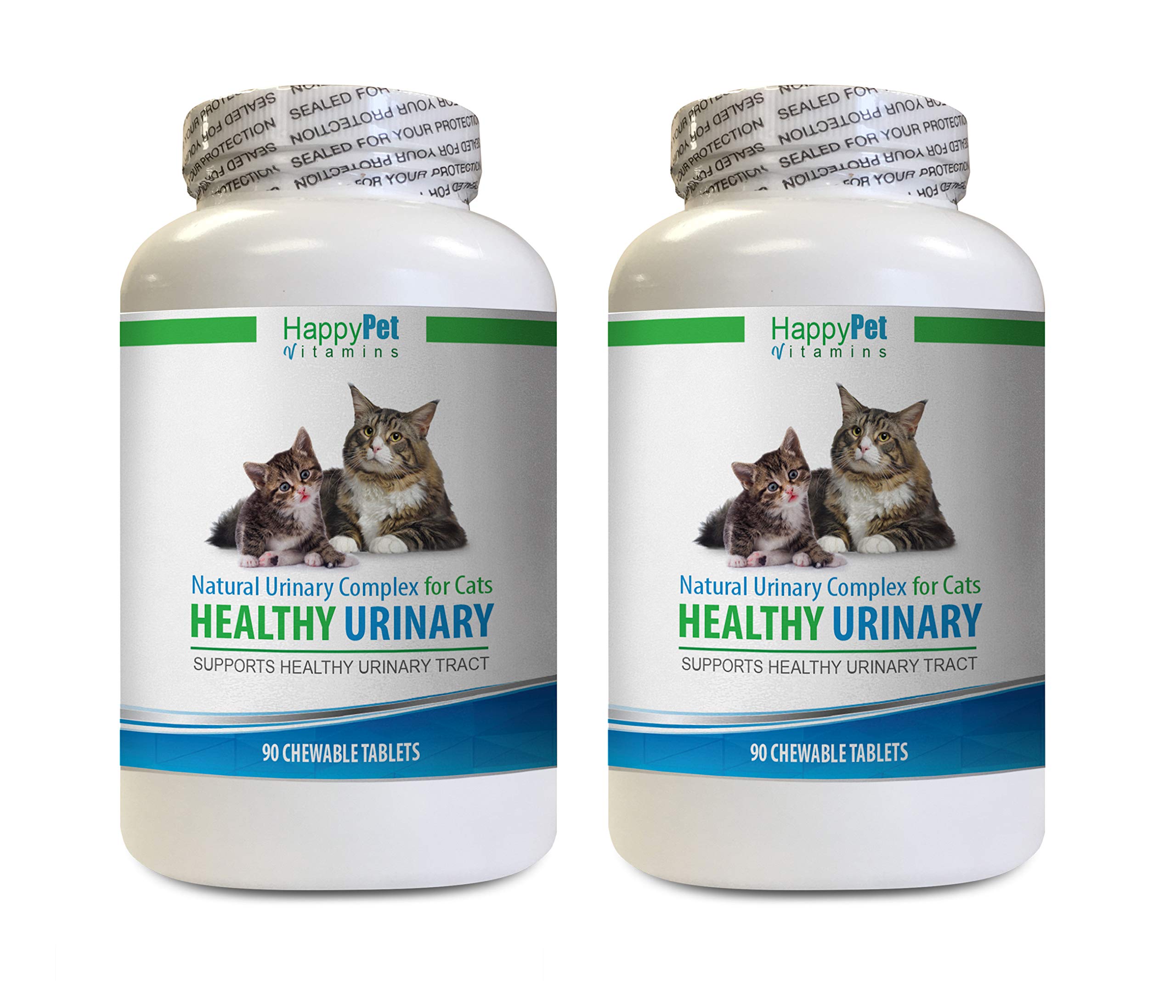 Premium Cat Urinary Tract Health Supplement - Natural UTI Relief for Cats with Marshmallow Root - Supports Bladder & Kidney Function - 180 Tablets (2 Bottles) - Ideal for Preventing & Managing Feline Urinary Issues at Home