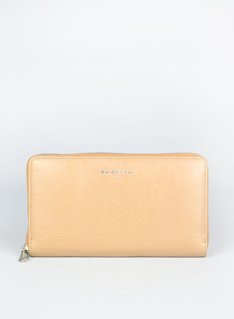 Balenciaga Beige Leather Wallet for Men & Women | Luxury Designer Bifold Wallet | Perfect for Everyday Use, Travel & Gifting