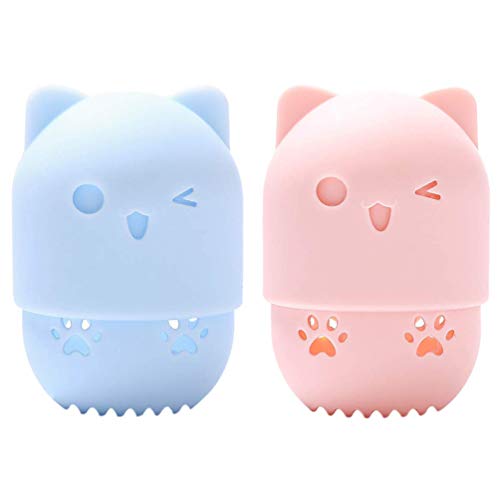 2 Pack Beauty Sponge Blender Holder Case - TEOYALL Washable & Reusable Makeup Sponge Protective Storage Container for Travel (Pink/Blue) | Perfect for On-the-Go Makeup Touch Ups & Organizing Cosmetic Tools