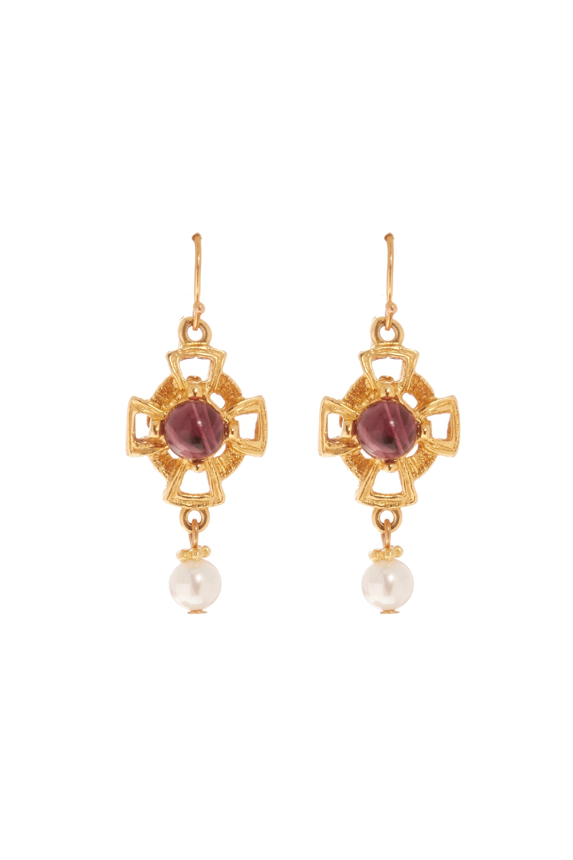Ben Amun Gold Bezel Earrings for Women - Elegant & Timeless Jewelry for Parties, Weddings & Special Occasions