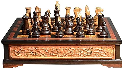Premium Wooden Mahogany Chess Set for Adults - Classic International Chess Board Game with Travel Case, Perfect for Home, Office & Gifts | Strategy Game for Family Game Night & Travel Entertainment