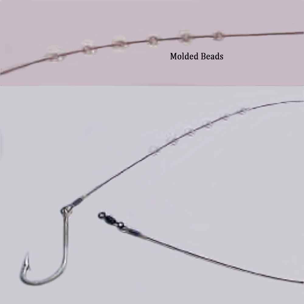 Head Start Lures Molded Bead Cable Leader 20IN 175Lb Test - Strong Saltwater Fishing Leader for Offshore & Big Game Fishing