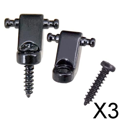3-Pack Black DIY Electric Guitar String Retainer Set - Premium Replacement Parts for Fender, Gibson & More - Perfect for Guitar Maintenance & Upgrades