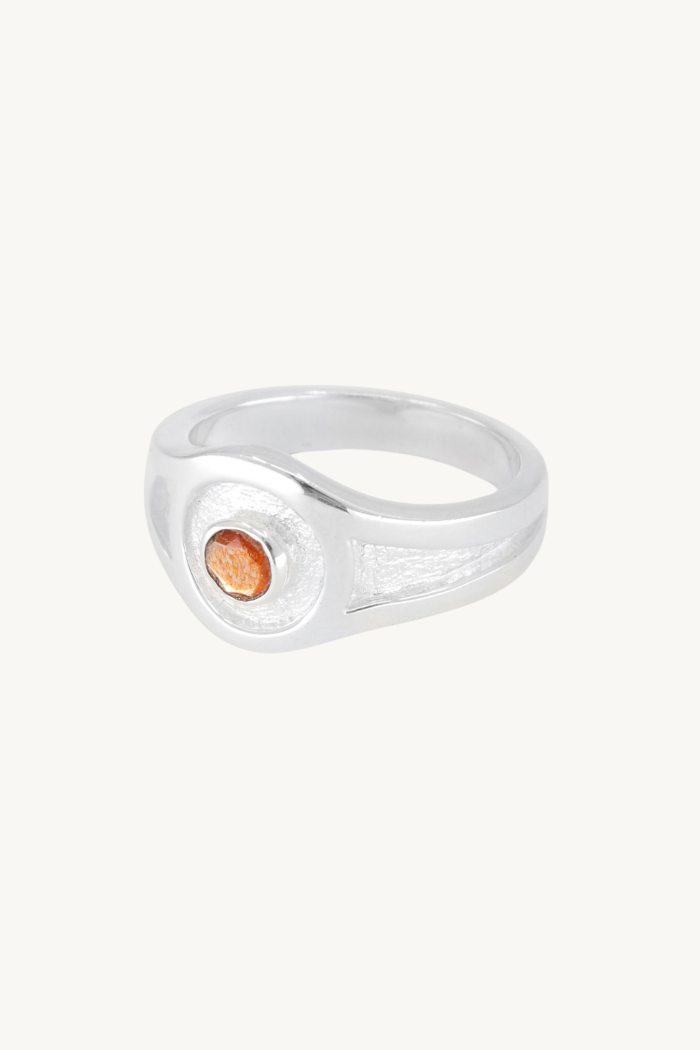 Athens Sunstone Silver Signet Ring for Men - Handmade Greek Jewelry with Natural Sunstone Gemstone - Perfect for Weddings, Gifts & Everyday Wear