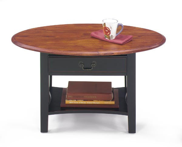 Belgrade Mini Oval Cocktail Table - Two Tone Coffee Table for Living Room, Bedroom & Office - Modern End Table with Showroom Quality Design