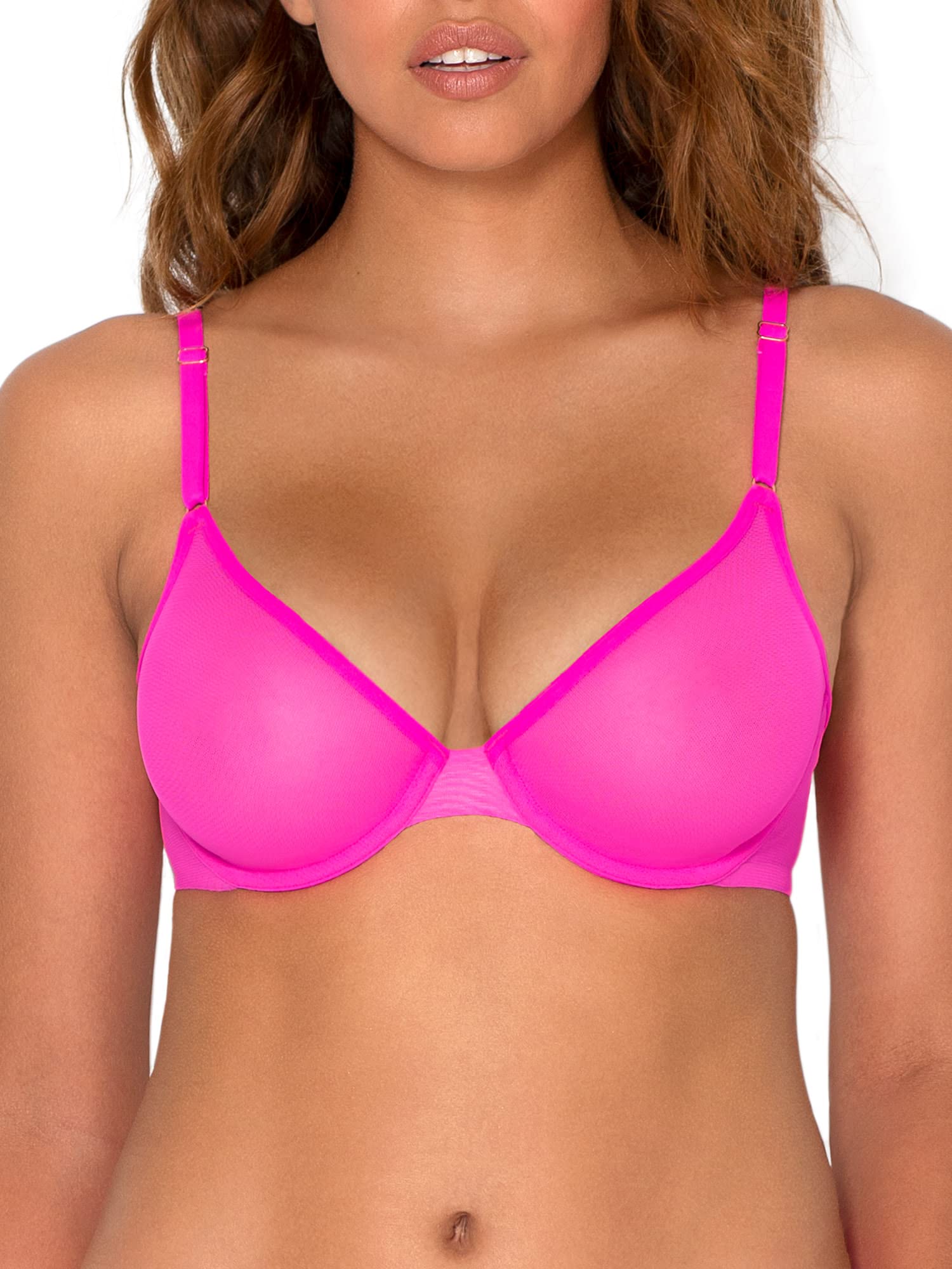 Smart & Sexy Women's Sheer Mesh Demi Underwire Bra - Comfortable Lingerie for Everyday Wear & Special Occasions