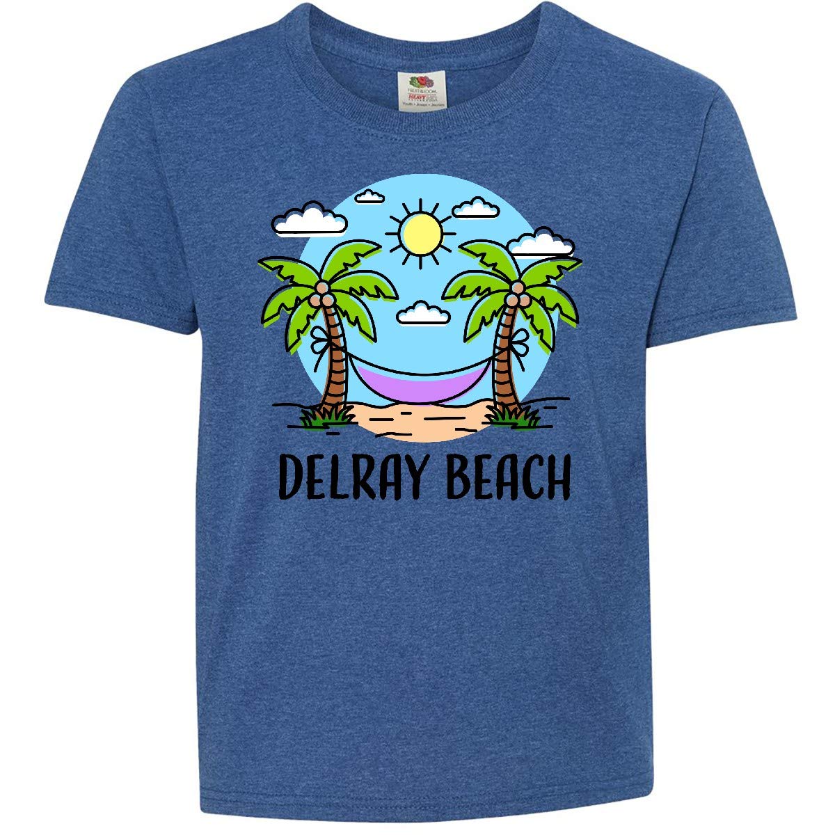 Inktastic Summer Vacation in Delray Beach Youth T-Shirt - Comfortable Kids Travel Shirt for Beach Trips & Family Vacations