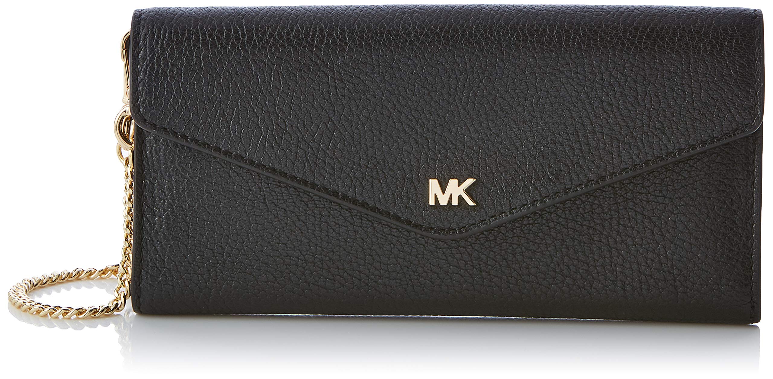 Michael Kors Large Chain Convertible Envelope Wallet for Women - Black Leather Crossbody Purse (4x20x11 cm) | Perfect for Everyday Use, Travel & Gift Giving