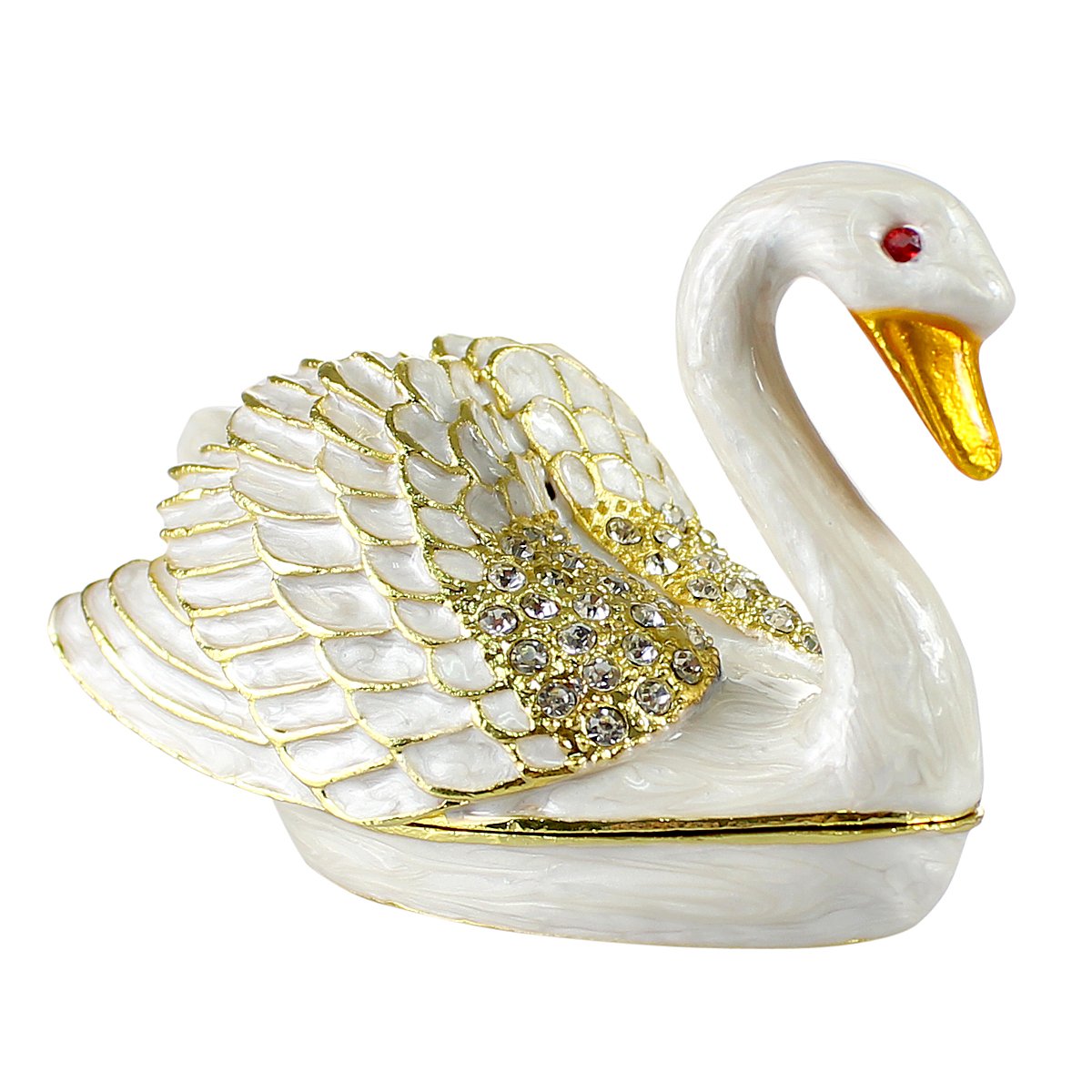 Echomerx Elegant Pearl Swan Jewelry Box - Perfect for Storing Rings, Necklaces & Keepsakes | Wedding, Birthday & Anniversary Gift Idea