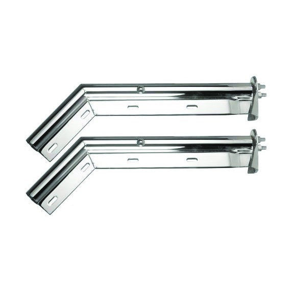 Fortpro 28 Angled Chrome Steel Mud Flap Hanger 45 Degrees | Heavy Duty Truck Mudflap Brackets for Semi Trailers & Pickups | F247586