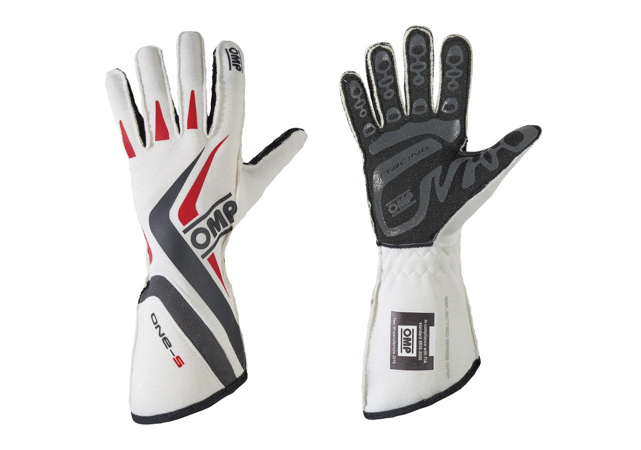 OMP IB/755E/W/XS One-S Gloves - White X-Small Motorcycle Racing Gloves for Men & Women - Perfect for Track Racing, Motocross & Off-Road Riding (MY2016)