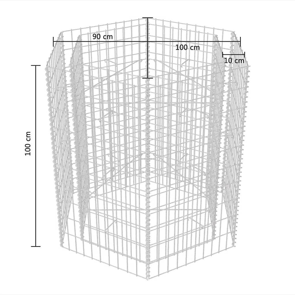 Hexagonal Silver Gabion Basket Wall - Heavy Duty Metal Gabion Cages for Garden Decor, Landscape, Courtyard & Driveway | Perfect for Retaining Walls, Erosion Control & Outdoor Design
