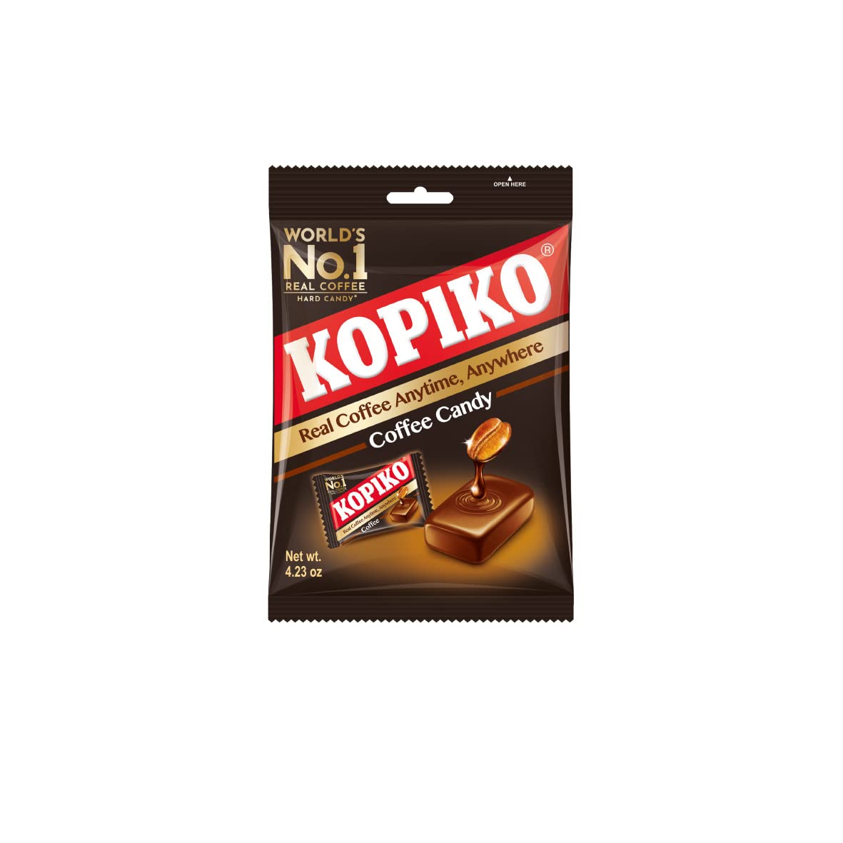 Kopiko Coffee Candy 4.23 oz (120g) - Delicious Caffeinated Candy for Energy Boost at Work, Travel & Study
