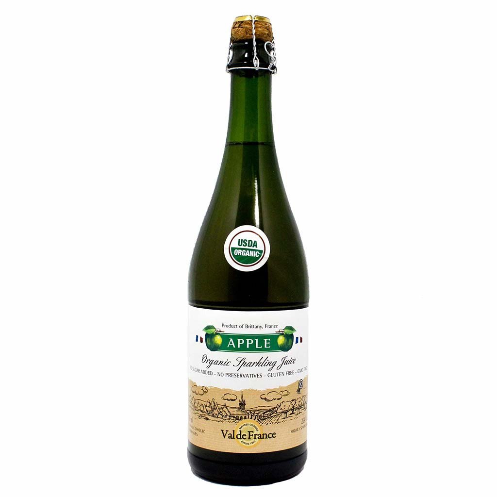 Valdefrance Organic Sparkling Apple Juice - 25.4 oz (750ml) | Premium French Sparkling Cider | Perfect for Celebrations, Parties & Gifts