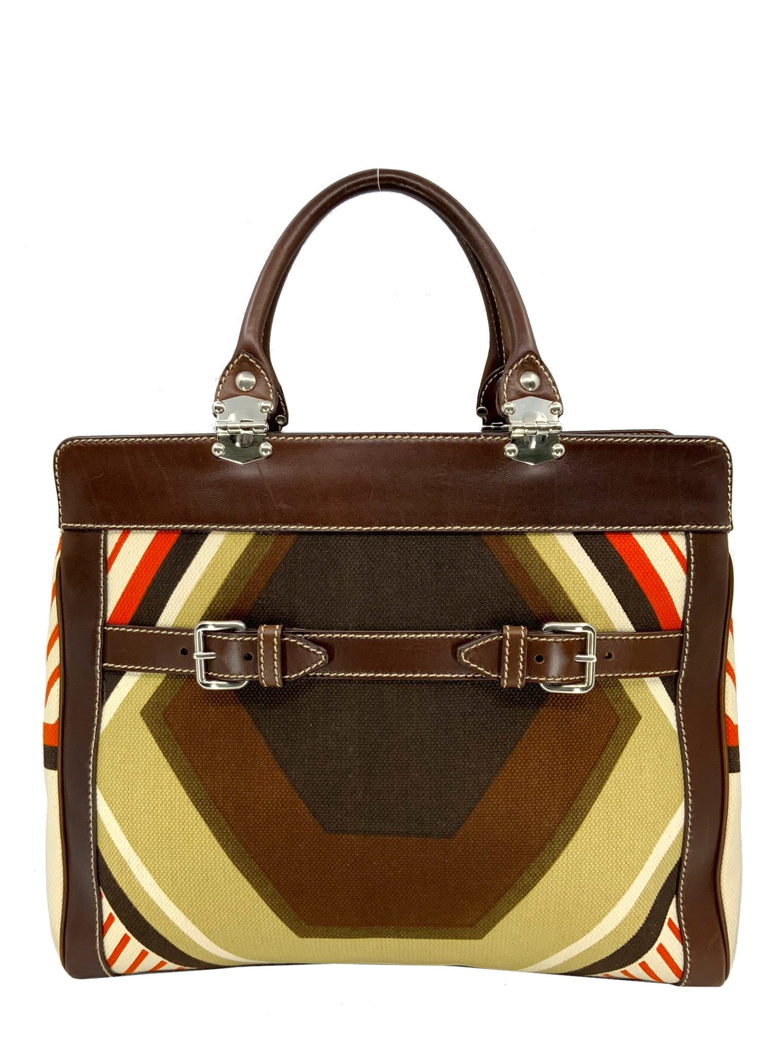 Miu Miu Designer Tote Bag - Stylish Canvas and Leather Patchwork Handbag for Women | Perfect for Work, Travel, and Everyday Use