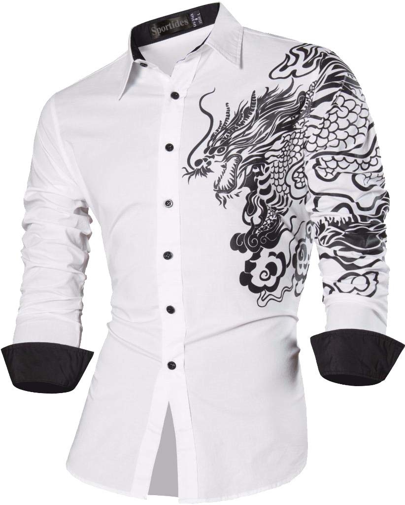 Men's Slim Fit Long Sleeve Dress Shirt - Formal & Casual Button Down Shirt for Office, Business, Wedding & Everyday Wear - JZS041